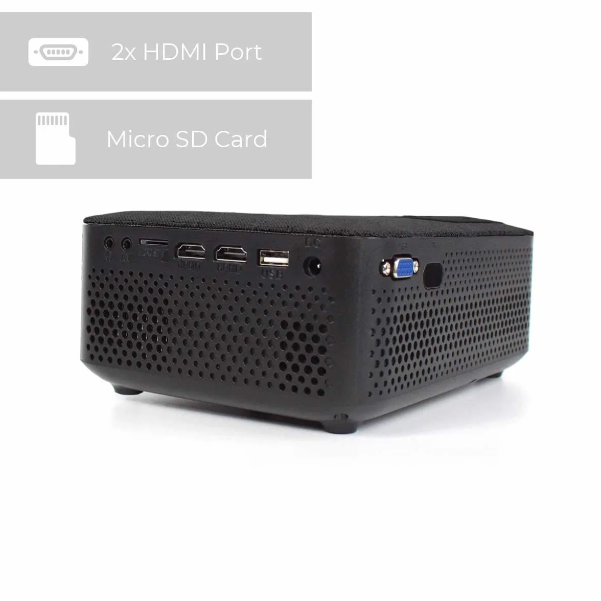 PRIXTON Vidéoprojecteur Portable 5000 Lumens Full HD HDMI USB Noir