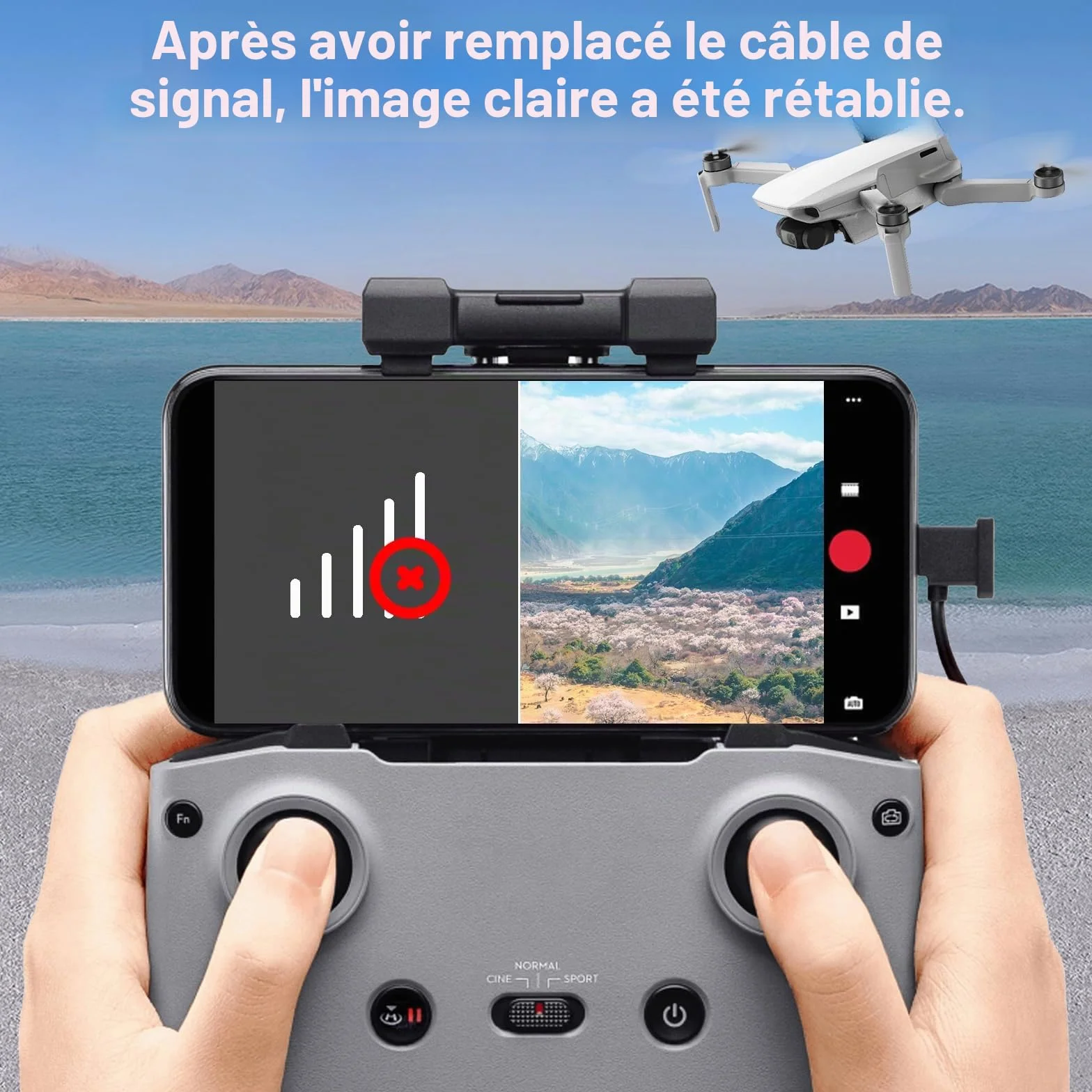 Drone Ruban Plat Signal câble pour DJI Mini/Mini 2/Mavic Mini Câble Ruban de cardan pour DJI Mini 2 SE/Mini SE avec Outils