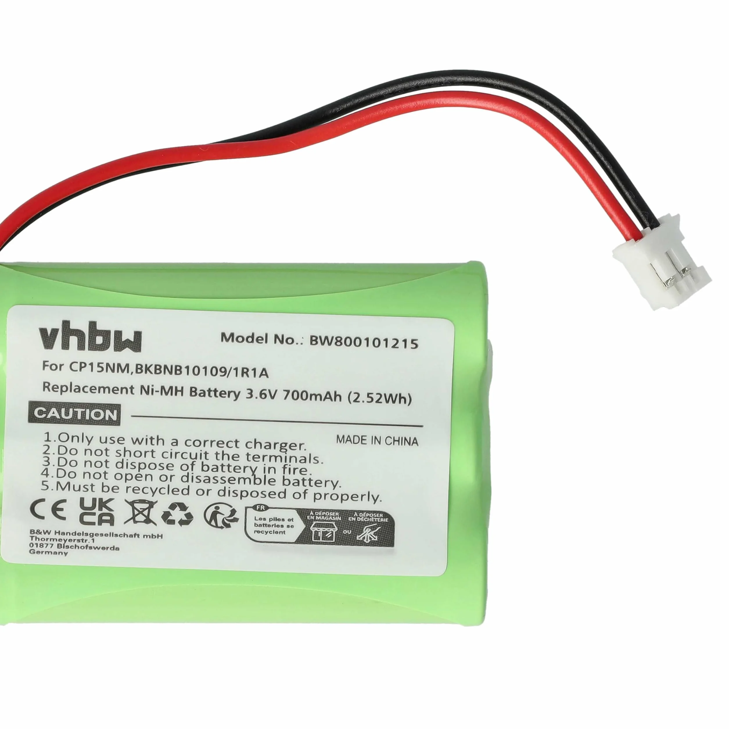 vhbw Batterie Compatible avec Motorola MBP853, MBP30, MBP668PU, MBP668CONNECTPU, MBP668 téléphone Fixe sans Fil (700mAh, 3,6V, NiMH)