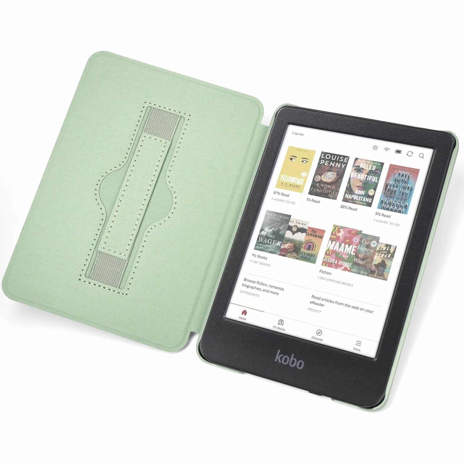 RSAquar Étui 6'' pour Kobo Clara Colour | BW | 2E, Tolino Shine Colour/Shine 5/4 avec Dragonne et Veille/Réveil Automatique, Agave Noir