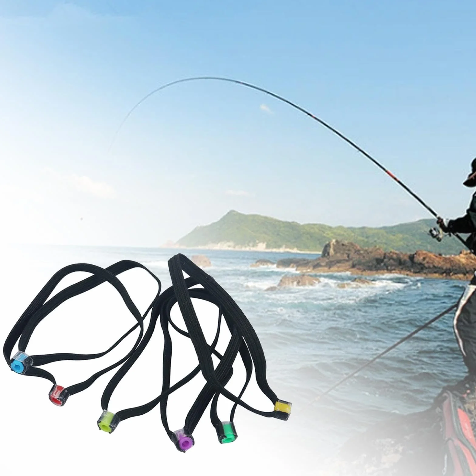 Tippet Lot de 6 anneaux de pêche élastiques portables