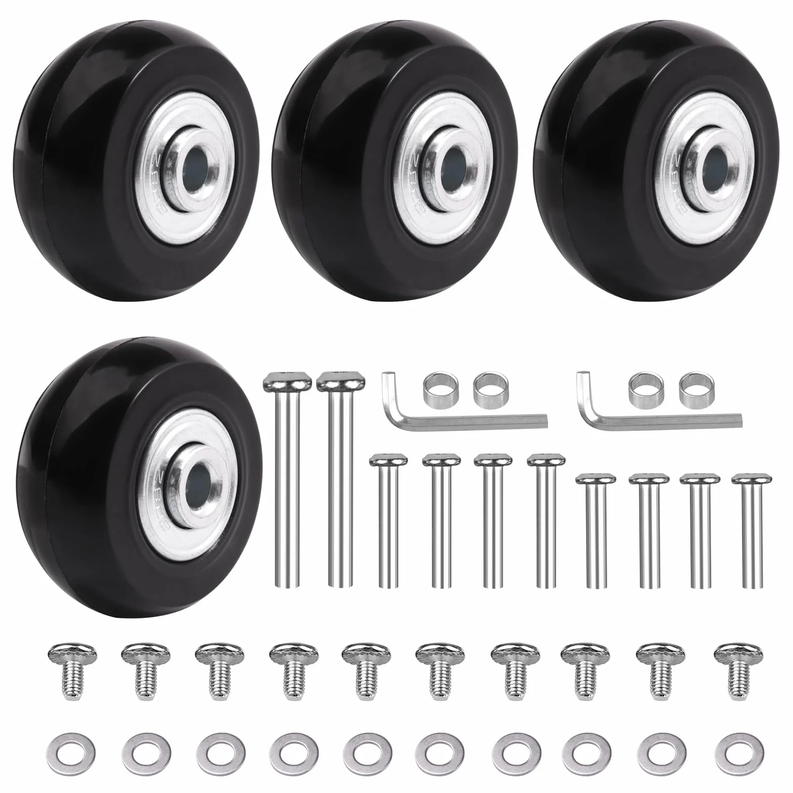 Roues de rechange pour valise 40 mm x 18 mm roulettes pivotantes en caoutchouc 608zz lot de 4