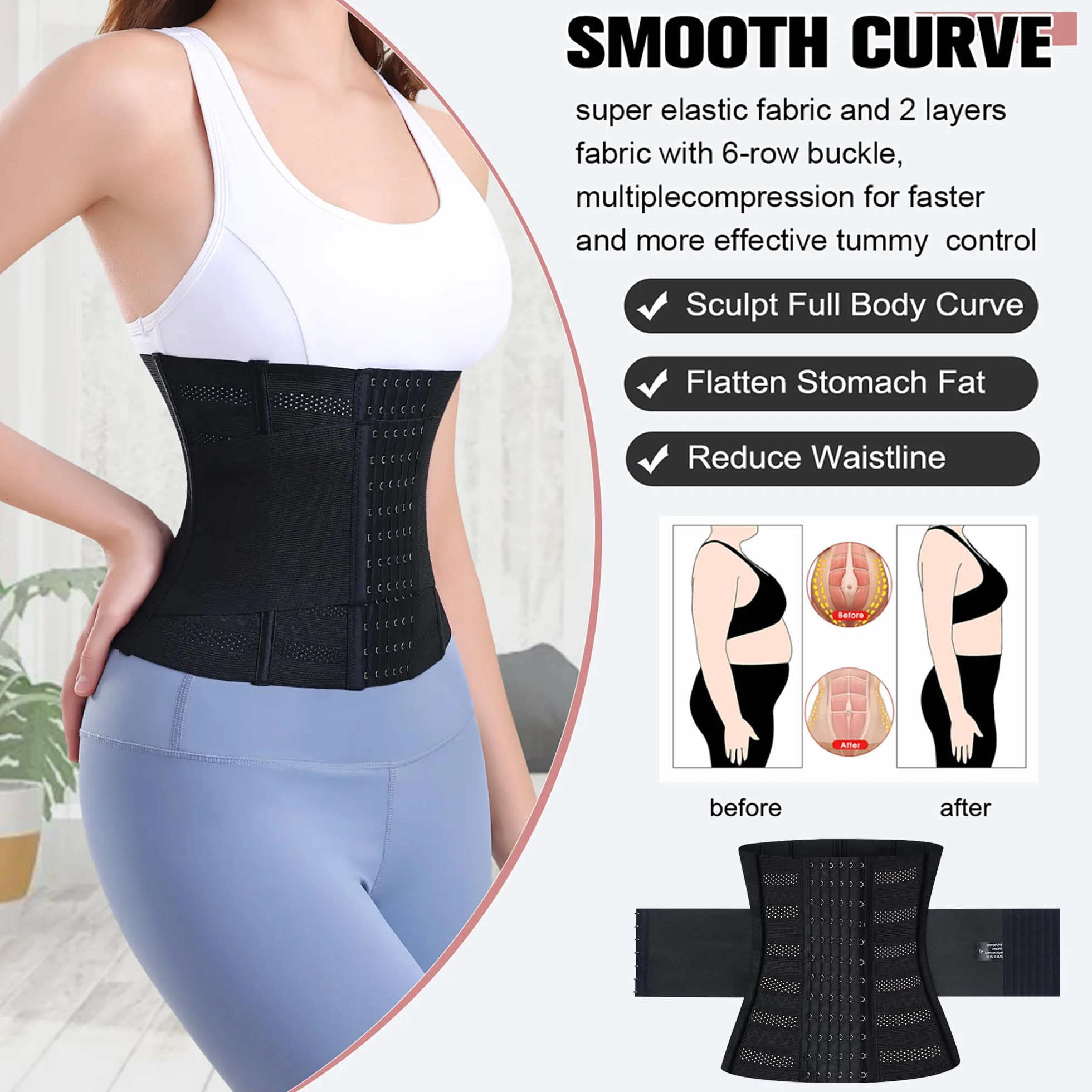 Ceinture de Sudation Waist Trainer Corset Minceur Ventre Plat pour Hommes et Femmes