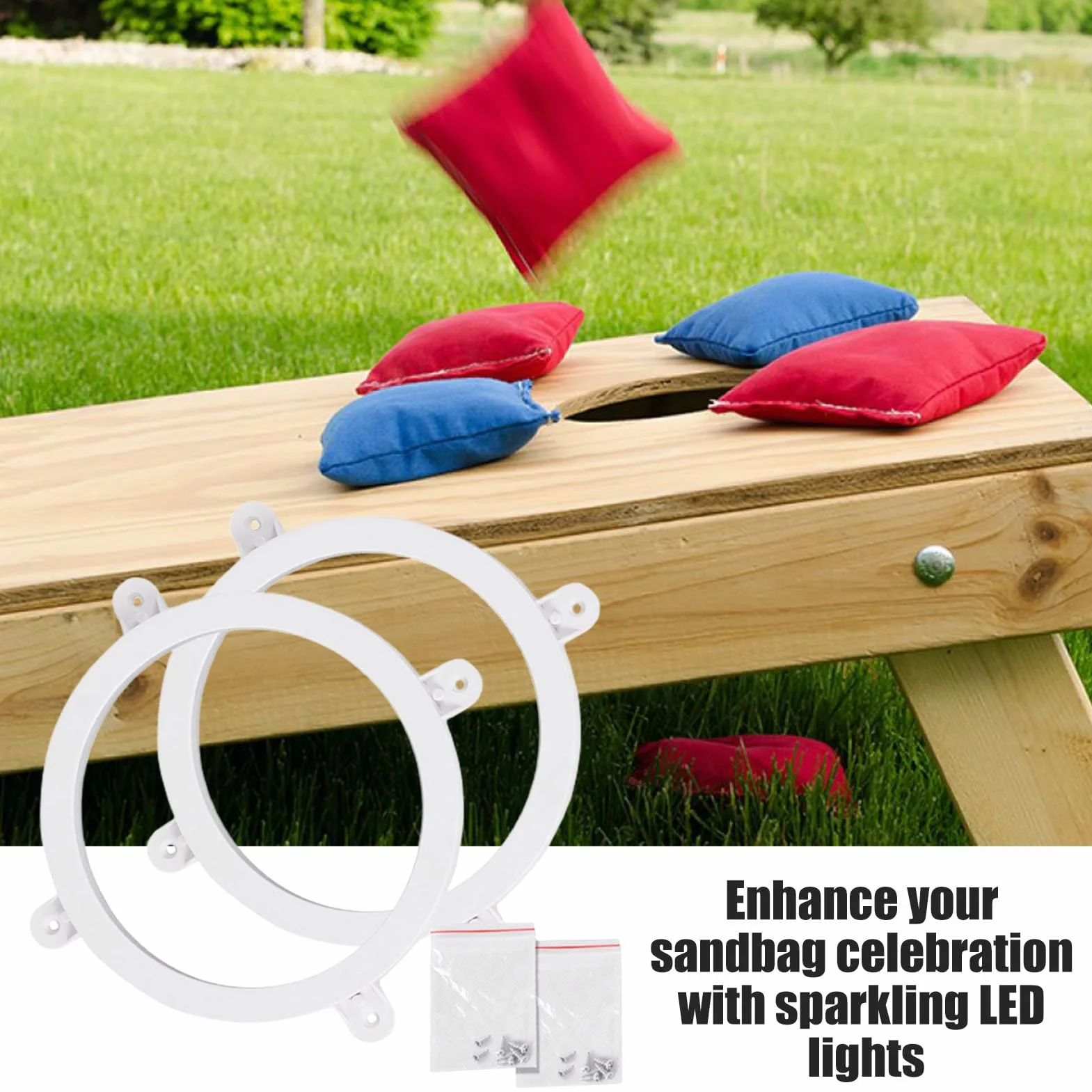 Anneaux de reproduction LED étanches Éclairage pour ensemble de cornhole robuste durable