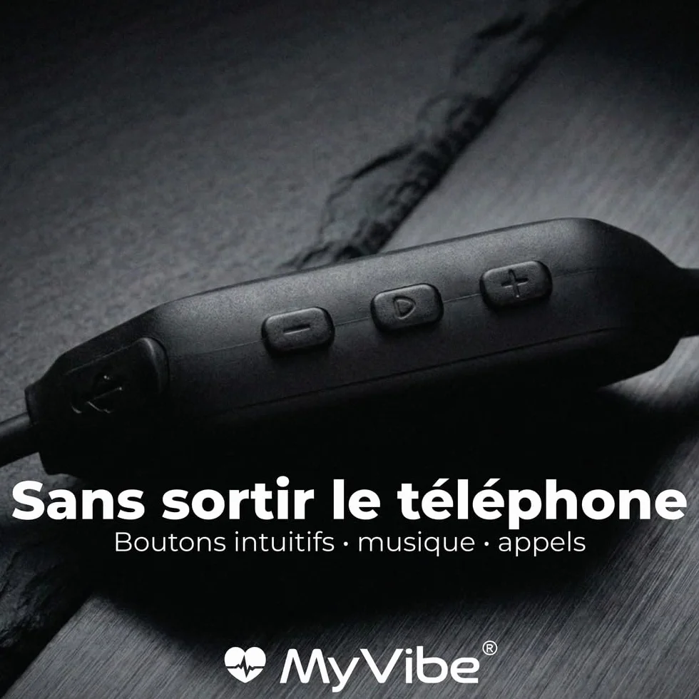 MYVIBE is Good Casque Conduction Osseuse Bluetooth 5.4 – Écouteur Conduction Osseuse Oreilles Ouvertes avec Micro, IPX5 Étanche – Ultra Léger 30g – Course à Pied, Cyclisme hors route, Randonnée, Sport