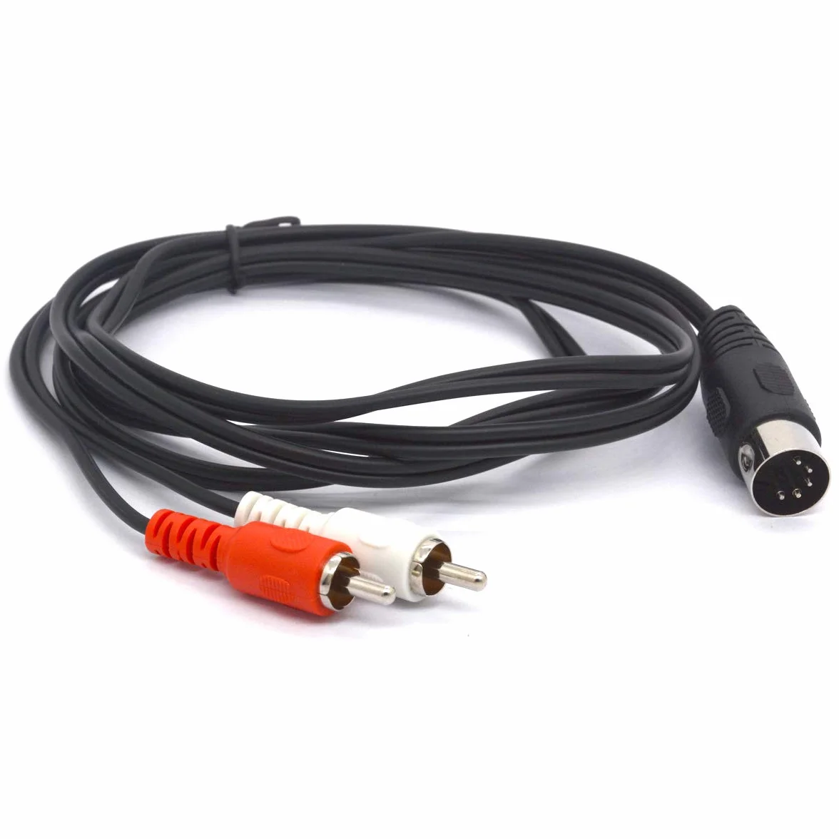 Câble audio MIDI vers RCA, 5 broches DIN mâle vers 2 prises RCA phono mâles pour systèmes stéréo Bang & Olufsen, Naim, Quad (1.5 meter)