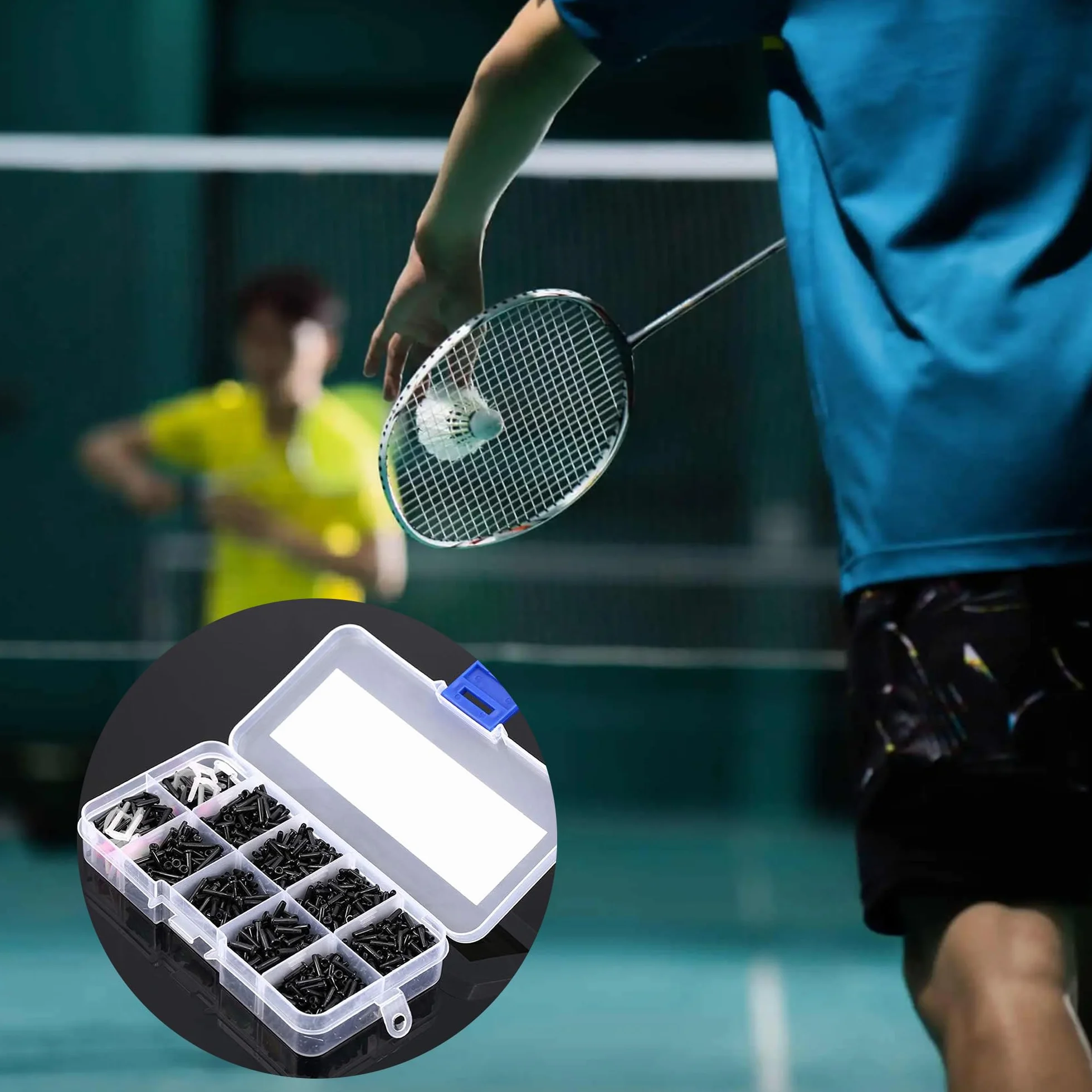 CHENNAN Boîte Outil Oeillets Badminton Raquettes Rechange Réparation