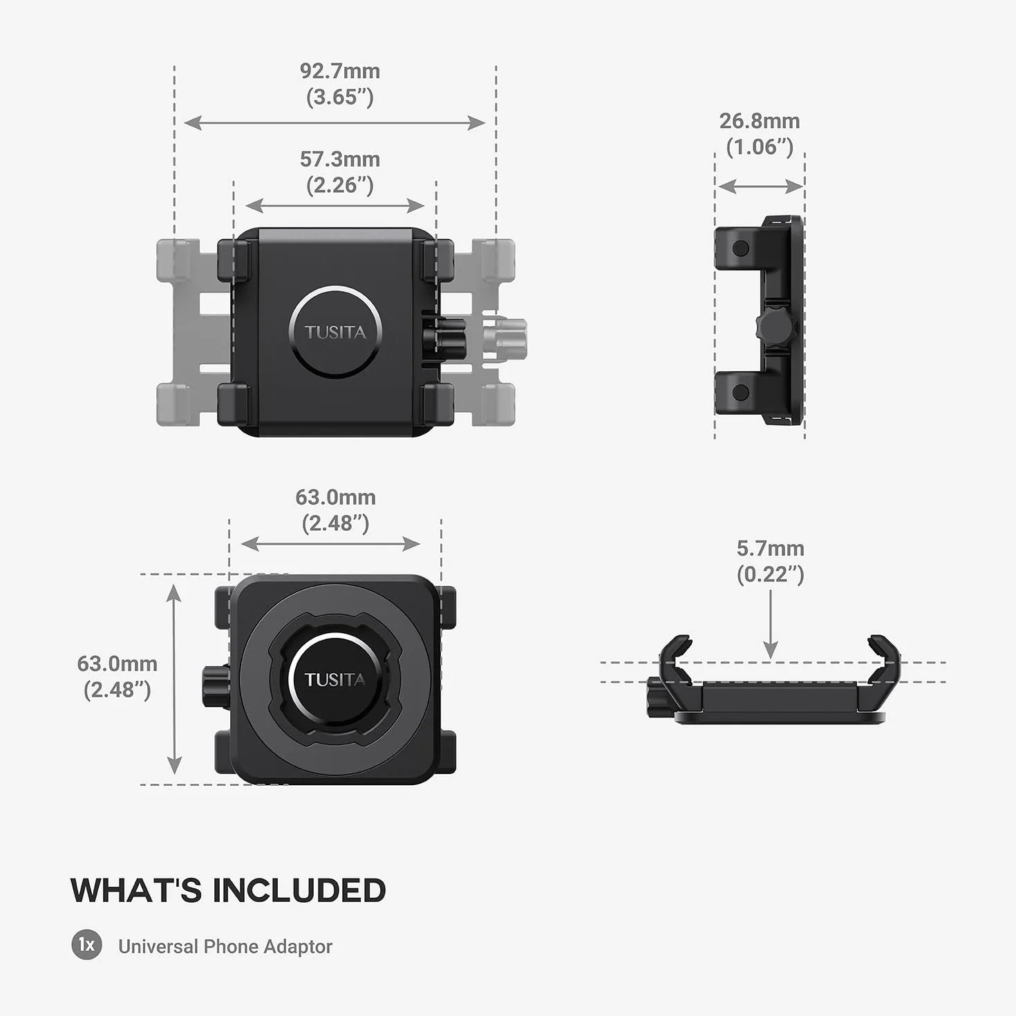 TUSITA Lock Support de Téléphone Universel Adaptateur Pince Compatible Quad Lock