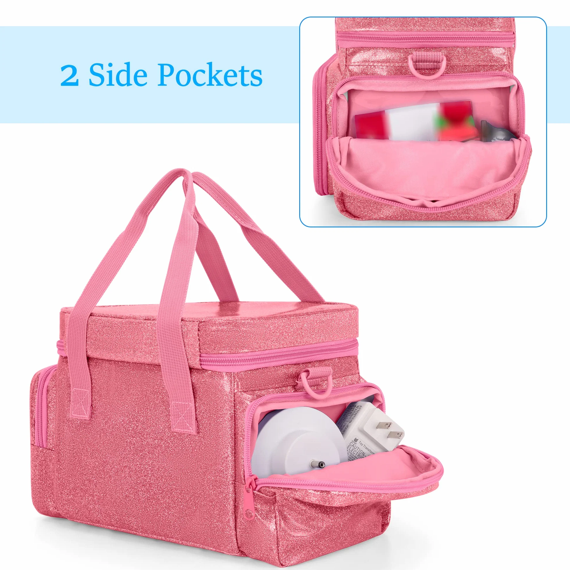 Sac de Transport Compatible Tonie 2/1 Rose, Sac de Rangement pour Lecteur Audio avec Poignée et Bandoulière