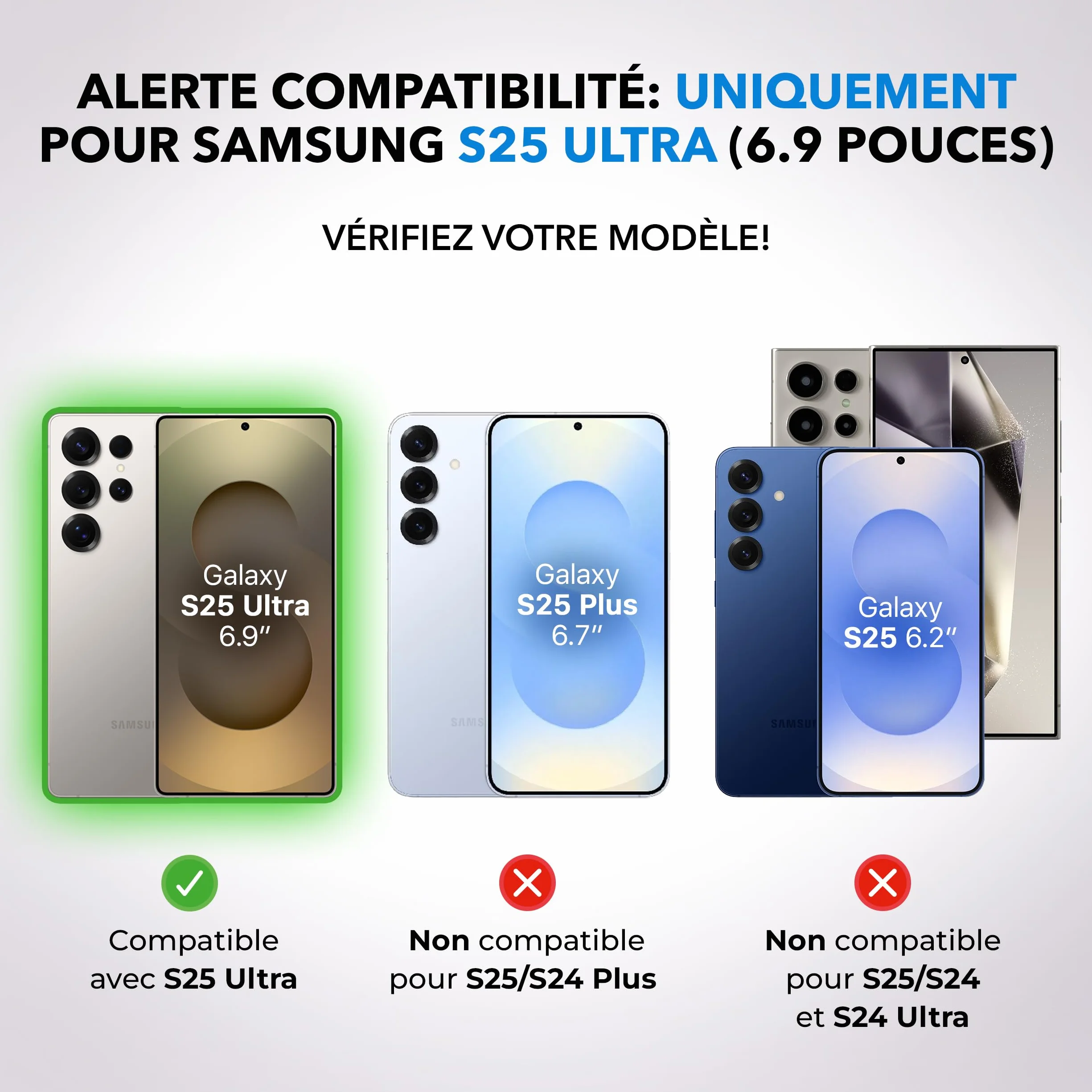 Deppa | Lot de 2 | pour Samsung S25 Ultra (6.9') Verre Trempé avec Kit de pose facile | Anti-Poussière & Anti-Bulles | Résistant aux Chocs | Couverture Complète |