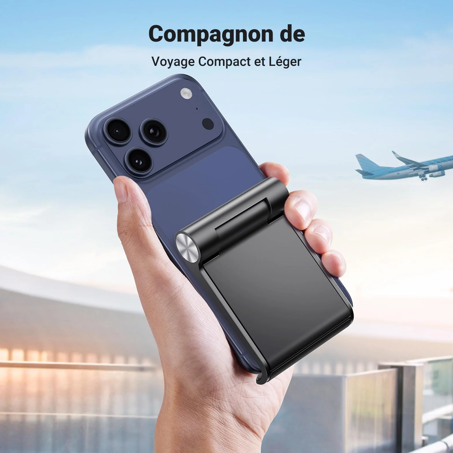 UGREEN Support Téléphone Bureau Réglable Pose Smartphone Pliable Compatible avec iPhone 17 Pro Max Air 16 15 14 13 12 Galaxy S25 Ultra S24 S23 S22 Pixel 10 9a 8a 7a Redmi Note (Noir)