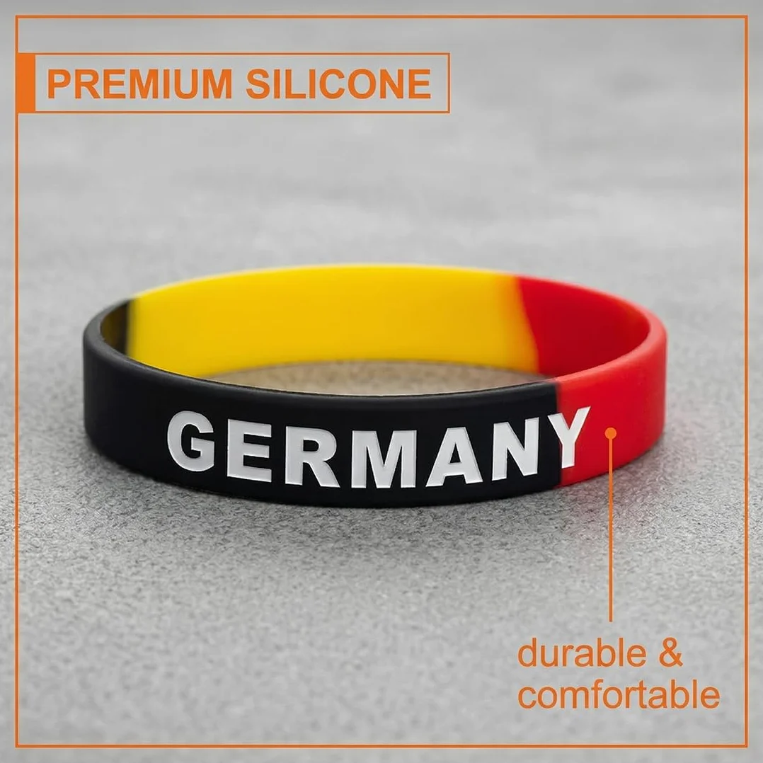 Bracelets en silicone Allemagne 2026 Coupe du monde supporter football sport souvenirs robustes durables