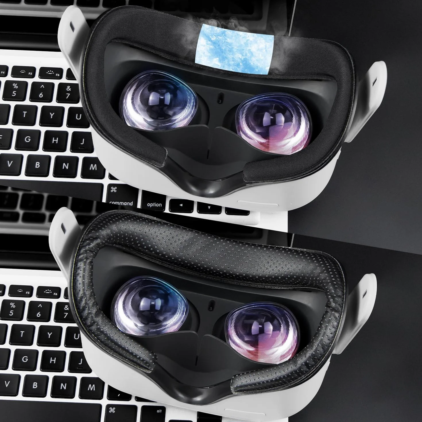 SOULWIT 2 Pièces Gel de Refroidissement Face Cover Pad pour Meta Quest 2, Remplacement pour VR Casques