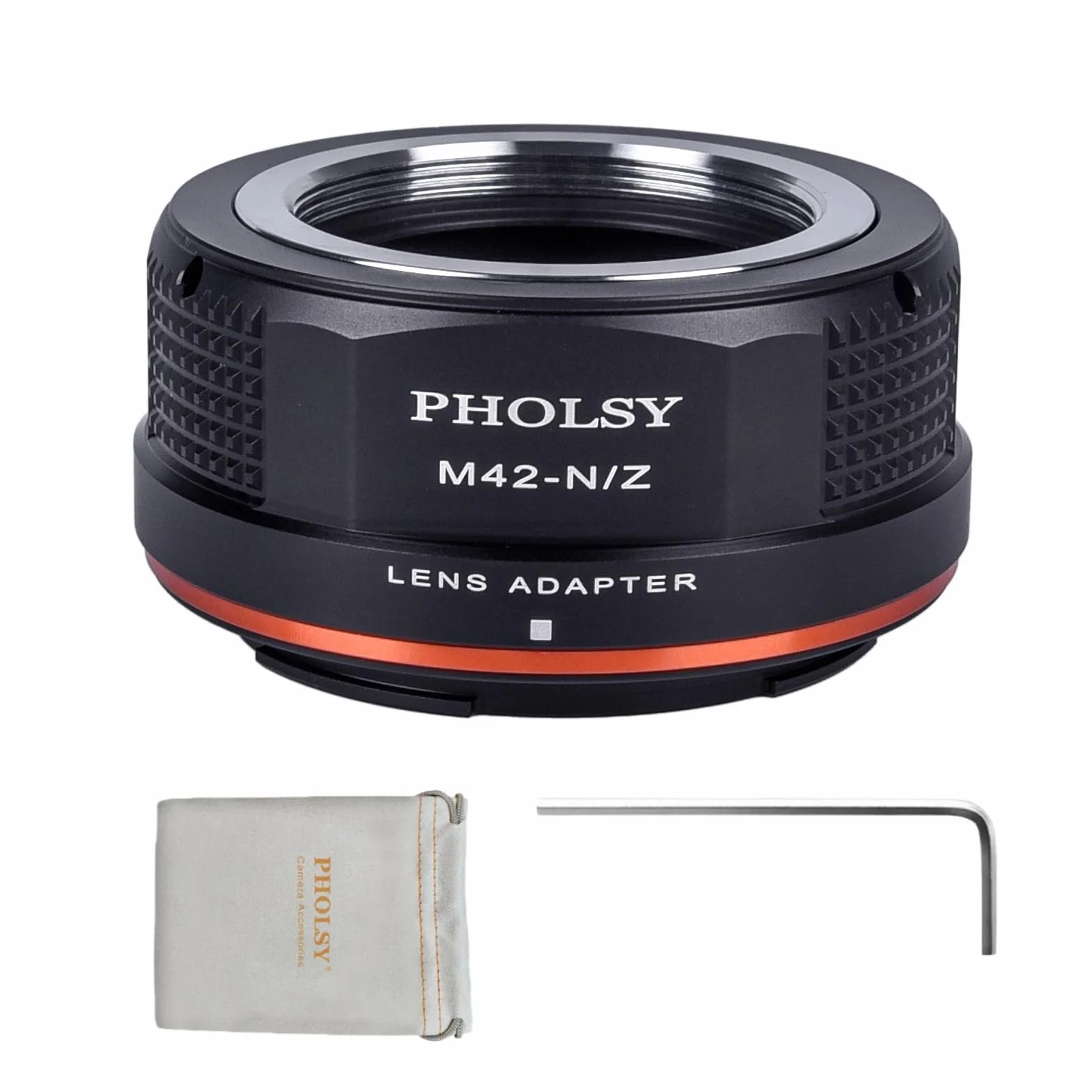 PHOLSY Manuelle Bague d'adaptation pour Objectifs: Compatible avec Les Objectifs M42 et Les Boîtiers Appareils Photo Nikon Z, M42 vers Z