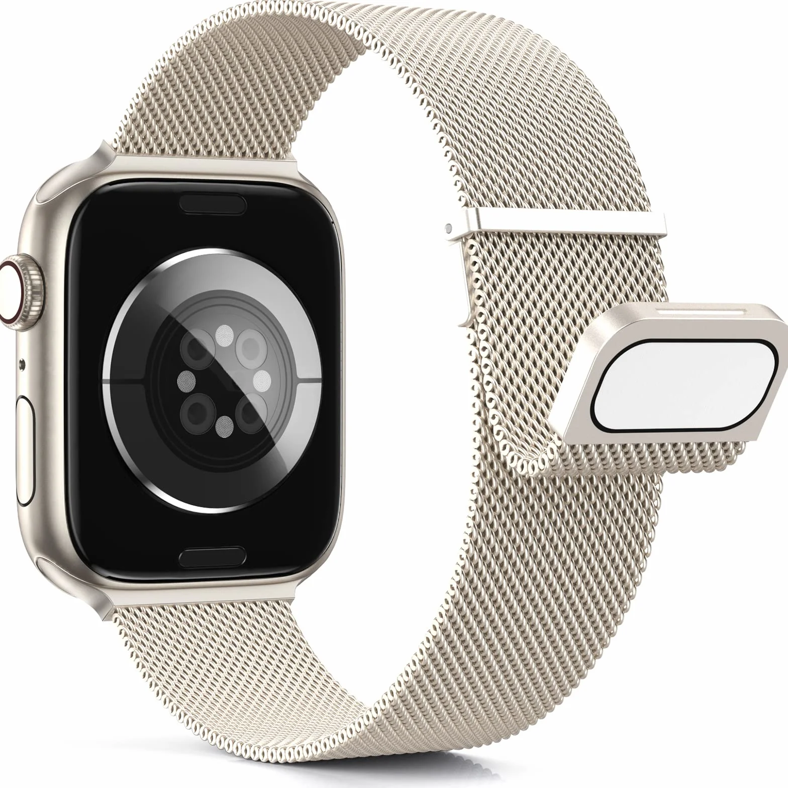 Higgs Métal Bracelet Compatible avec Bracelets Apple Watch 38mm 40mm 41mm 42mm 44mm 45mm 46mm 49mm Femme,Bracelet Double Magnétique pour iWatch Series 11 10 9 8 7 6 5 4 3 2 1 SE Ultra, Metal Milanais
