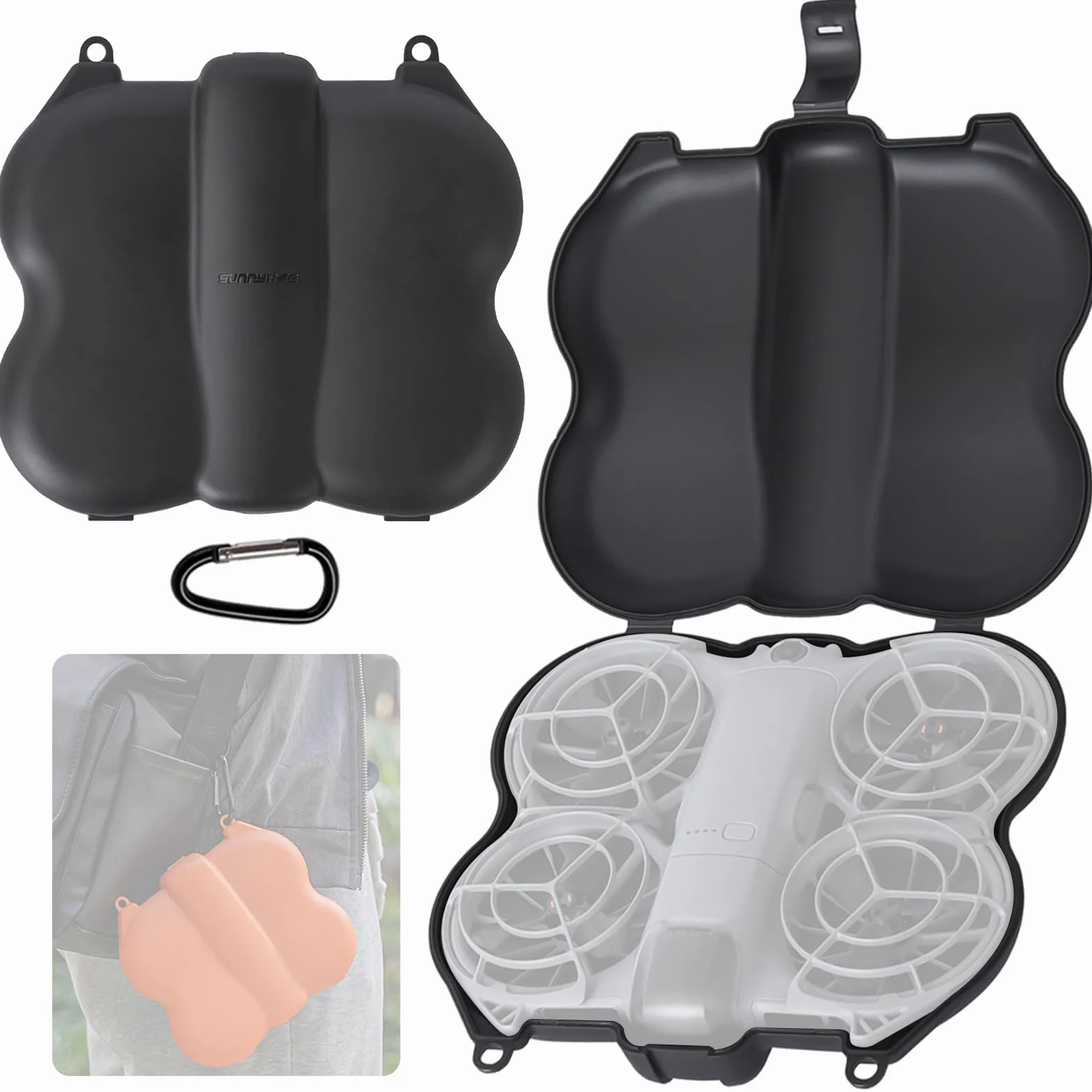 Étui Plastique pour DJI Neo 2 Étui de Transport Drone Sac de Protection Sac de Rangement Drone Accessoires pour DJI Neo 2, Compact Portable Léger (Blcak)