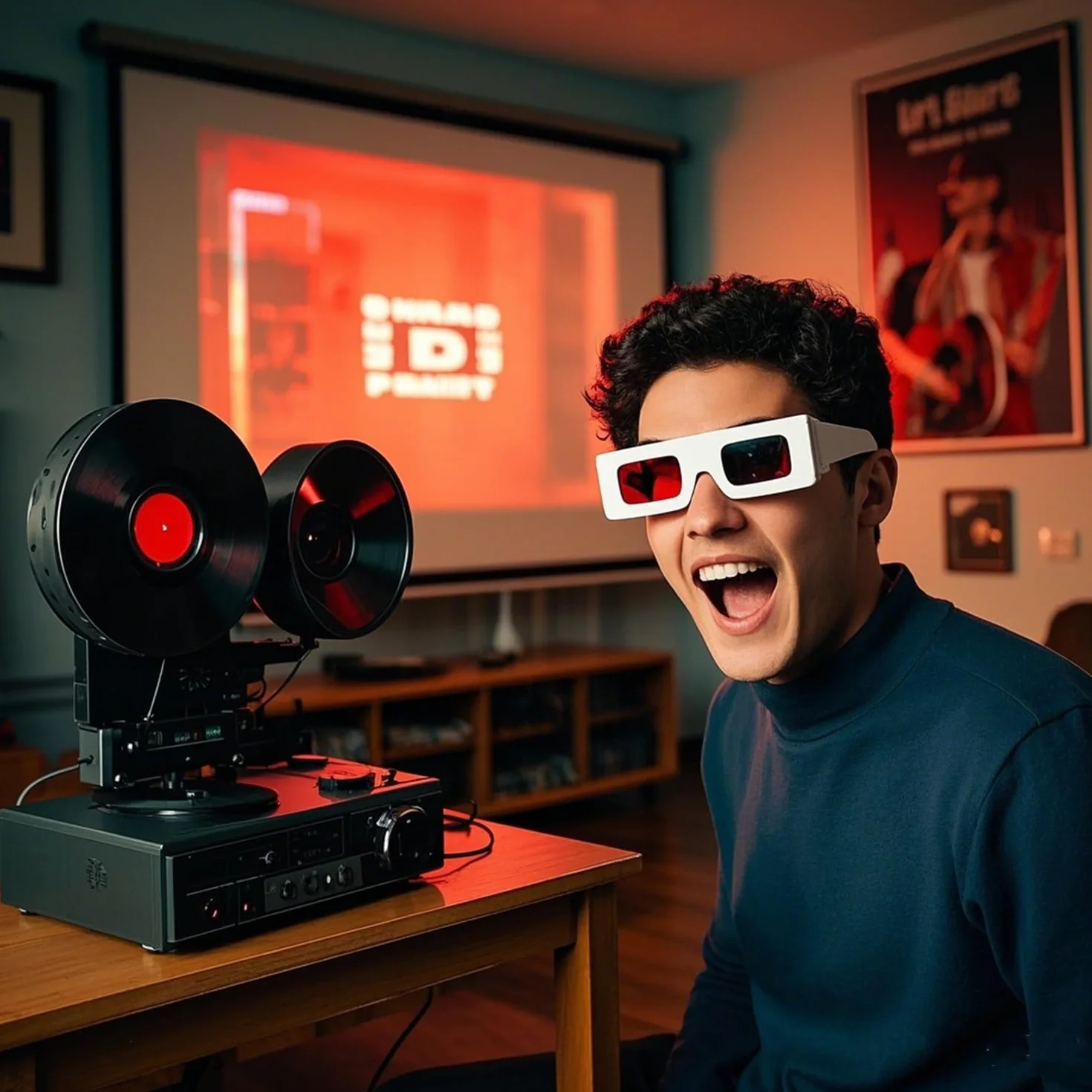 Lot de 20 lunettes 3D rouges en papier rouge pour film 3D Secret Reveal - Verres rouges 3D - Lunettes de visualisation 3D