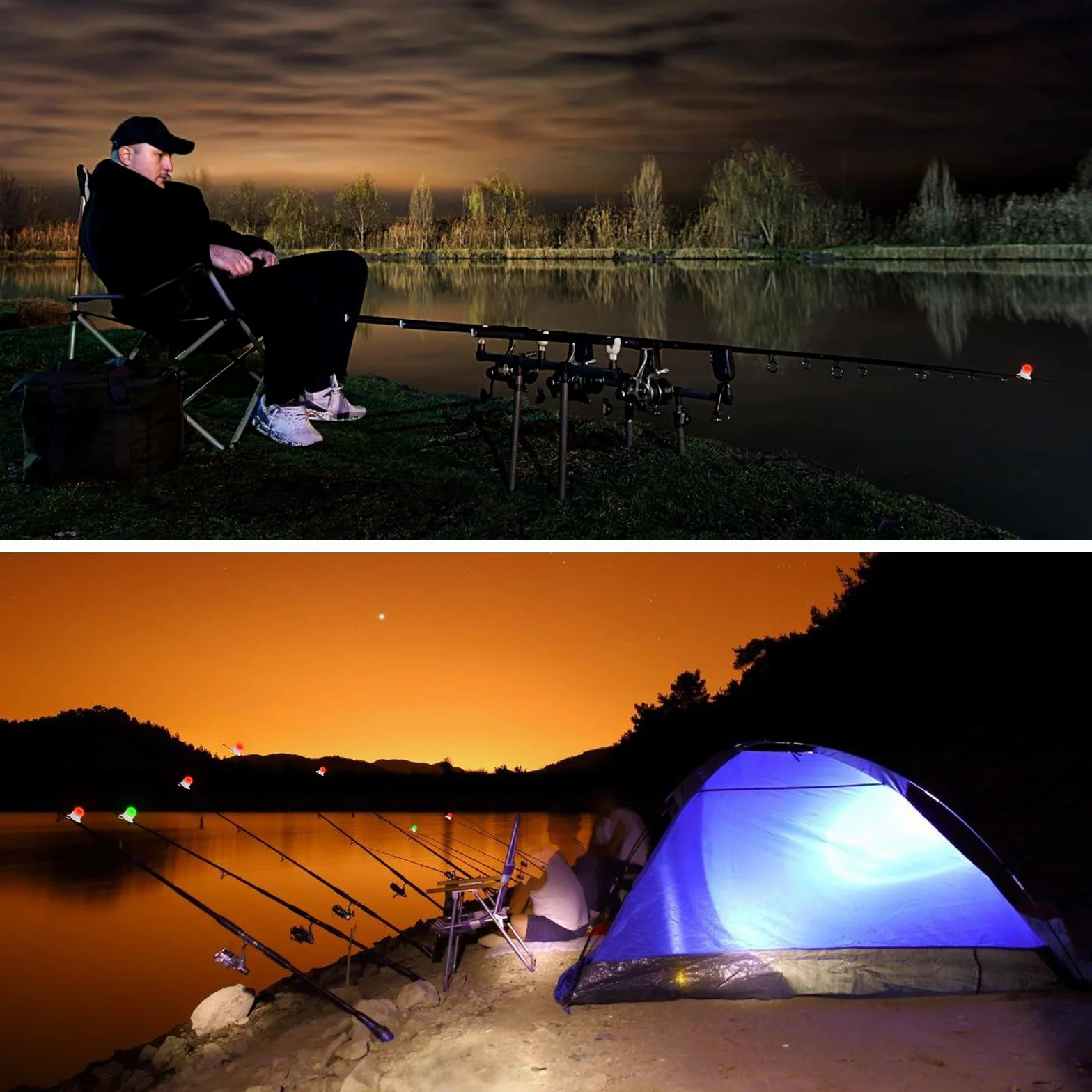 Détecteurs de touche électroniques sensibles LED Lot de 10 pour la pêche