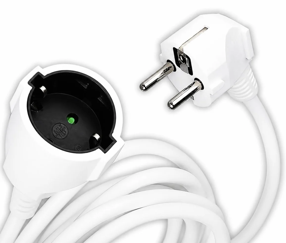 V-TAC Rallonge Électrique 5 MÈTRES - Prise Shuko - Prolongateur Électrique de Câble pour la Maison, Le Bureau, Le Magasin, Le Travail - Super résistante - Charge maximale 3680W