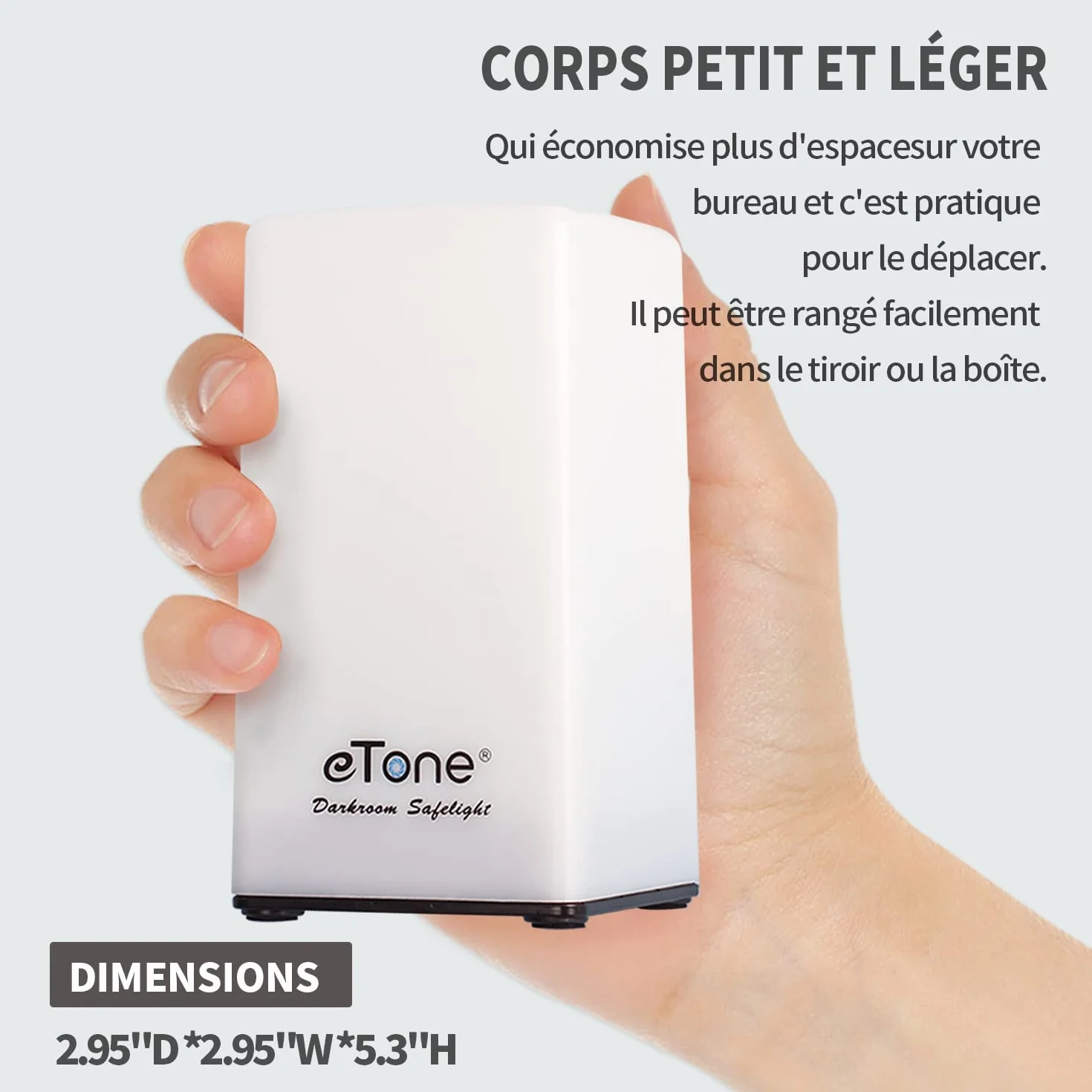 eTone Lampe inactinique (lumière rouge) portable pour chambre noire, longueur d'onde de 635 nm avec câble USB, adaptée au traitement des films N&B et du papier photographique noir et blanc