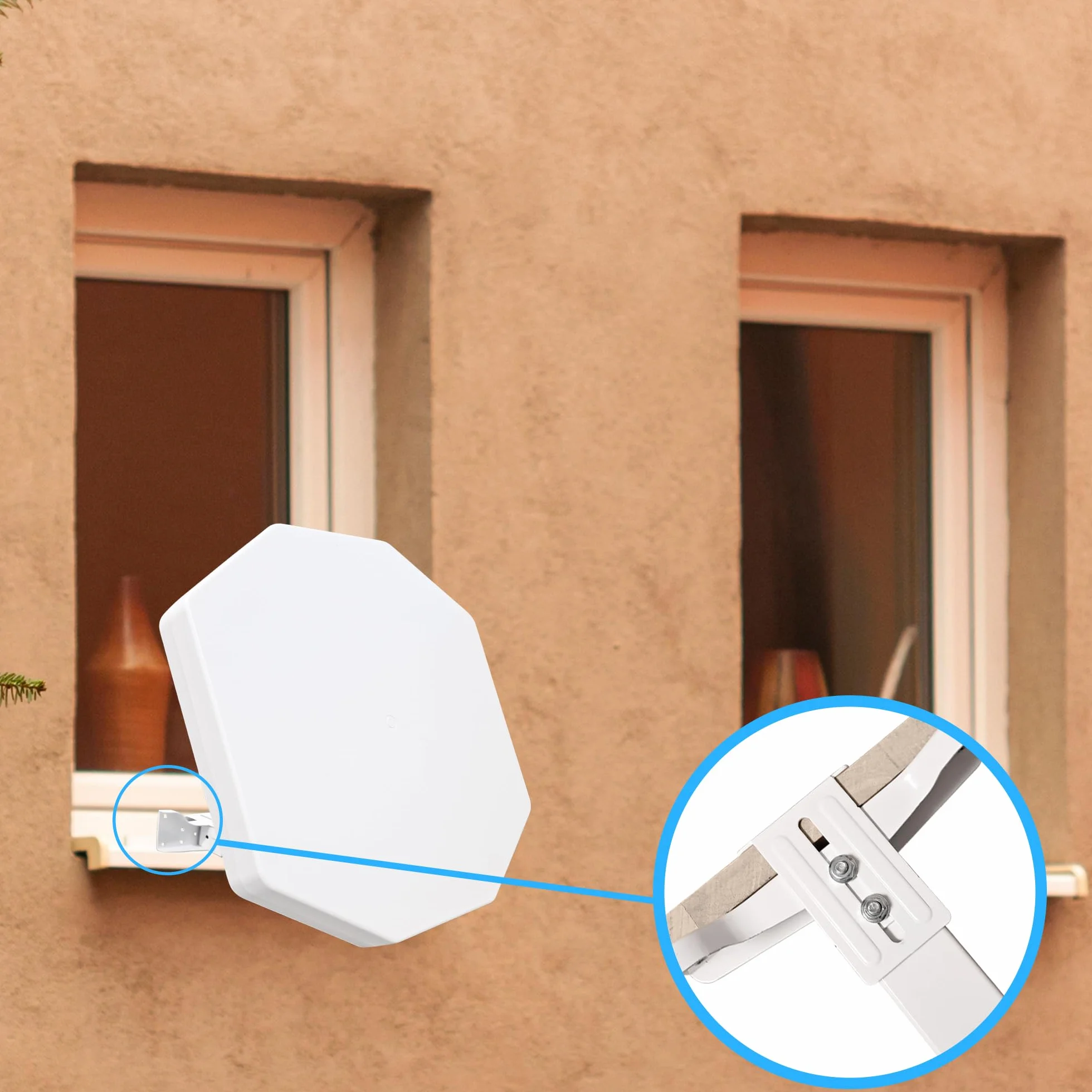 Antenne Parabole Plate avec Un Port / 2 Sorties/Quatre Ports, Idéale pour la Télévision Satellite, Résistante aux Intempéries, Mini-compacte (Twin LNB)