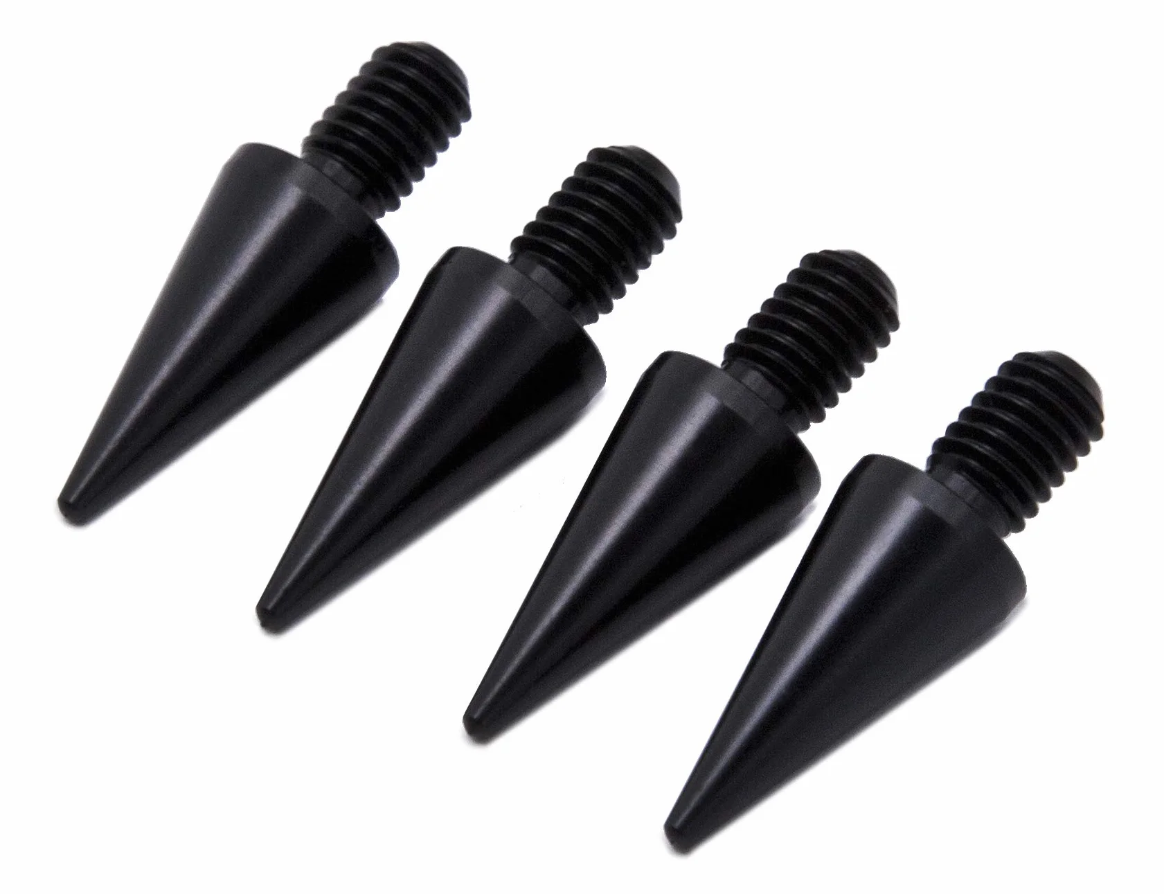 PrecisionGeek Speaker Spikes M6 – Aluminium Noir Ø10 × 20 mm – Anti-Vibration – 4 pièces