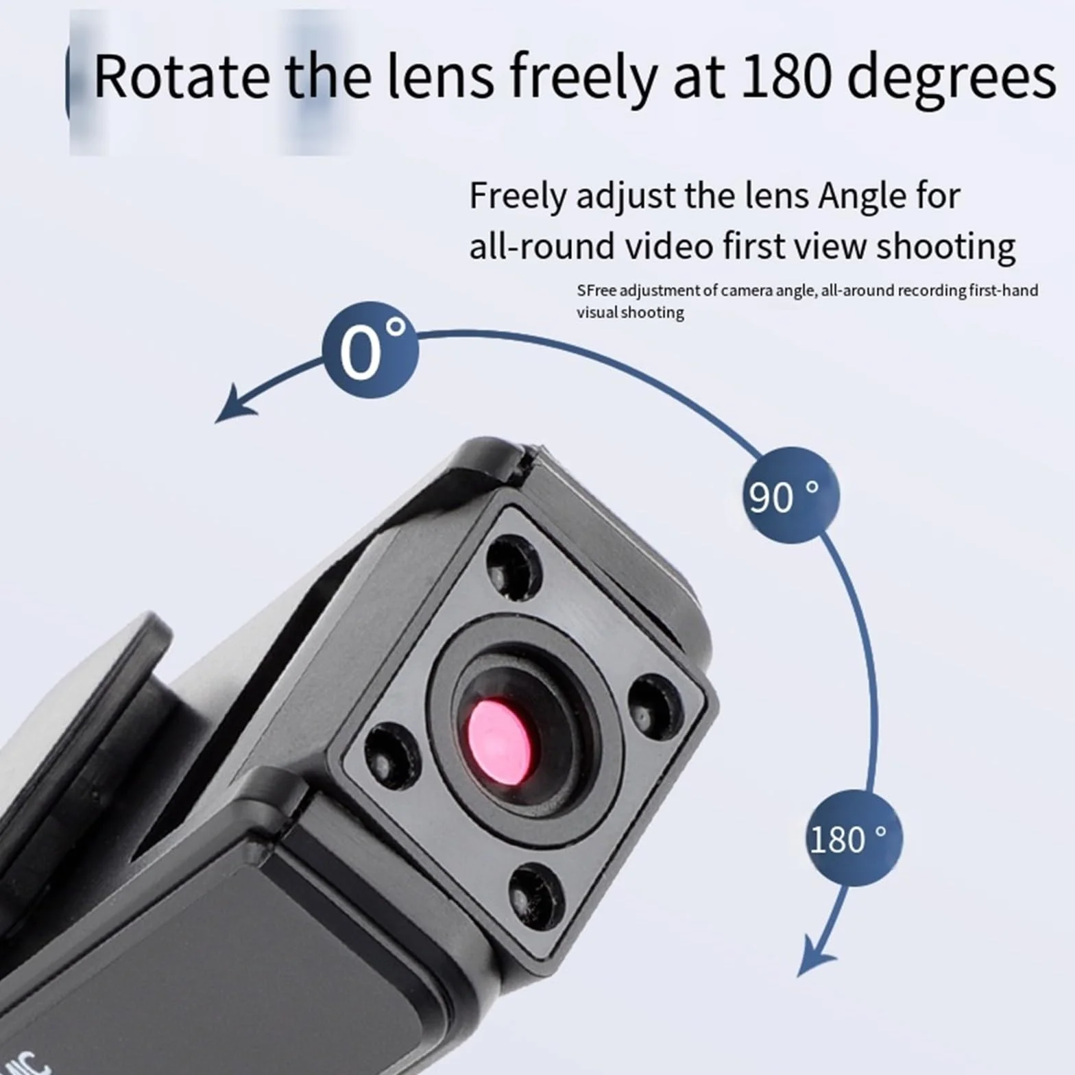 Dodorado Enregistreur Audio Vidéo Sport Ultra HD 2 en 1 Caméra d'Action Grand Angle 1080p Vision Nocturne Autonomie 5 h Caméra Corporelle Portable Clipser