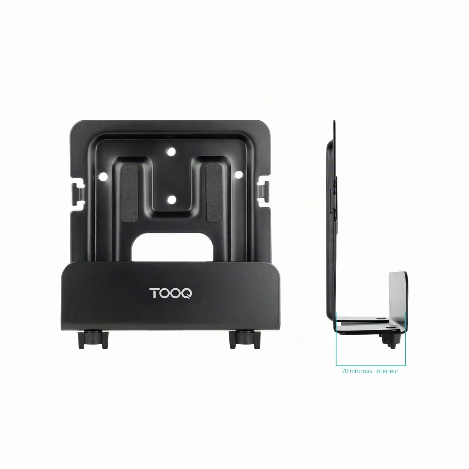 TooQ TQMPM4776 - Support Mural Universel pour Lecteur multimédia, routeur, Mini-PC, Noir