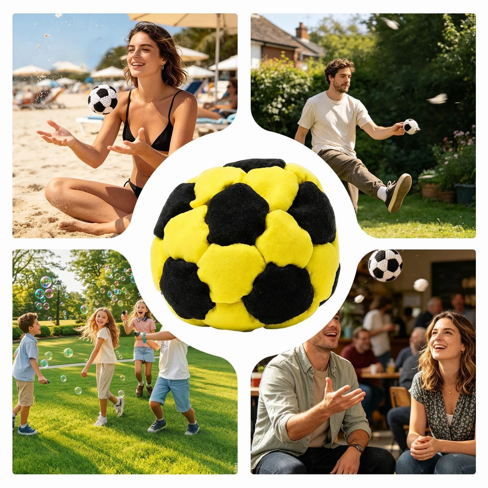 Sac de football tricoté jeux de lanceurs motifs football jeunesse sacs jeter convient aire jeux camping fêtes école arrière-cour jeux plein air