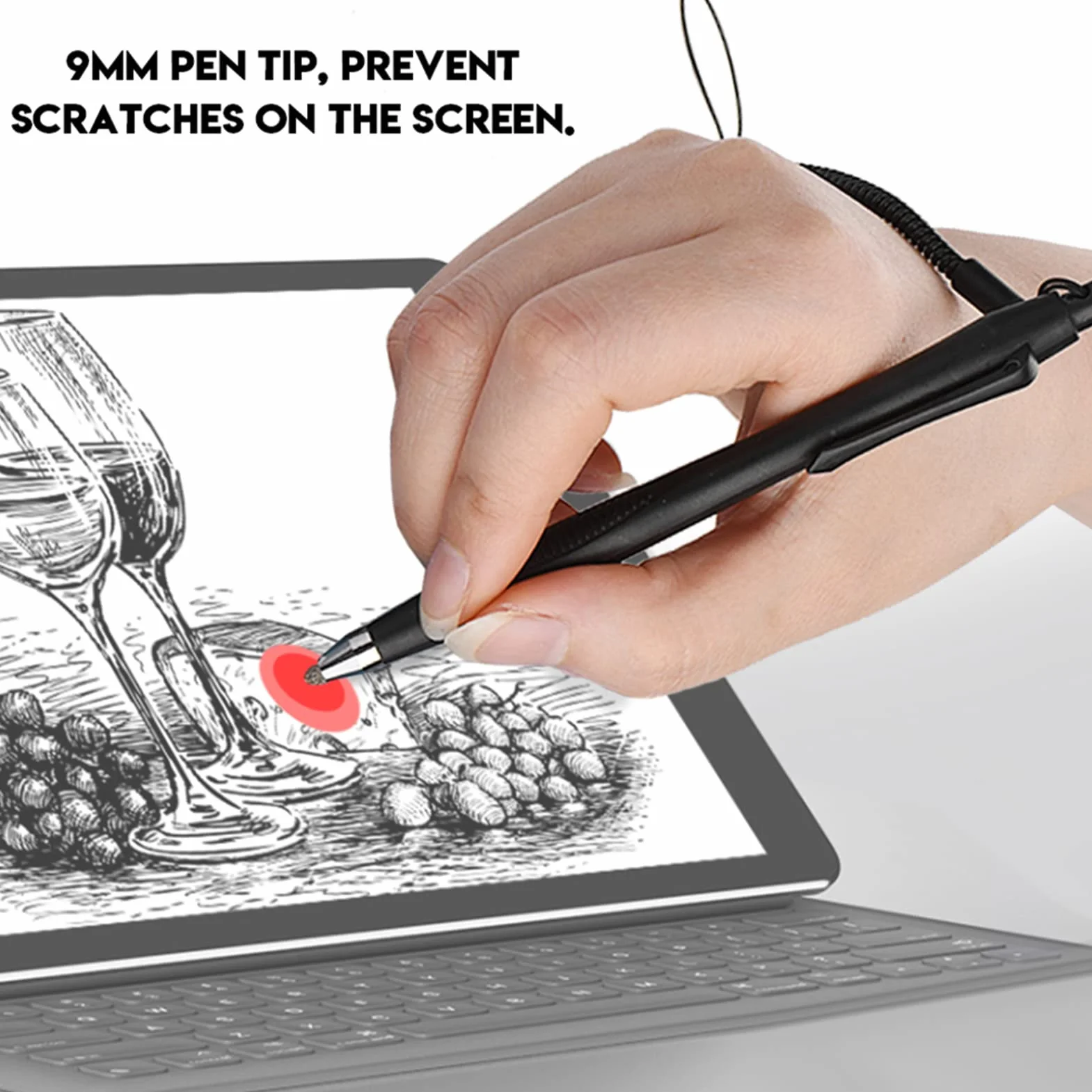 Stylet pour Écran Tactile Résistif 2 Pcs Stylet Résistif avec Cordon Rétractable pour Tablette de Téléphone PC, 12.6cm