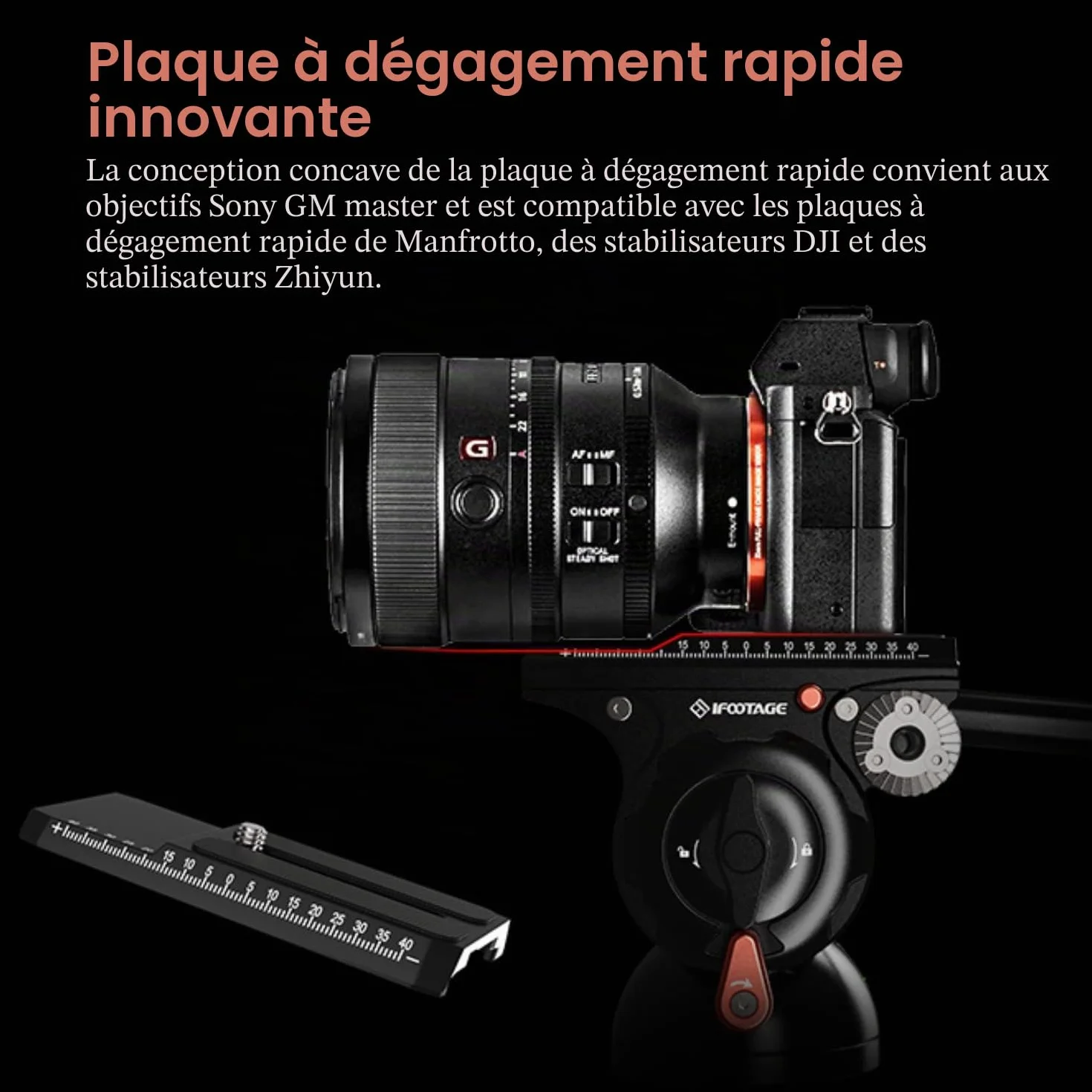 IFOOTAGE Cobra 3 C180F-P+K5S Monopode d'Appareil Photo, Monopode Vidéo, Tête Fluide Vidéo, Tête Panoramique Fluide en Aluminium pour Appareils Photo Reflex et Caméscopes