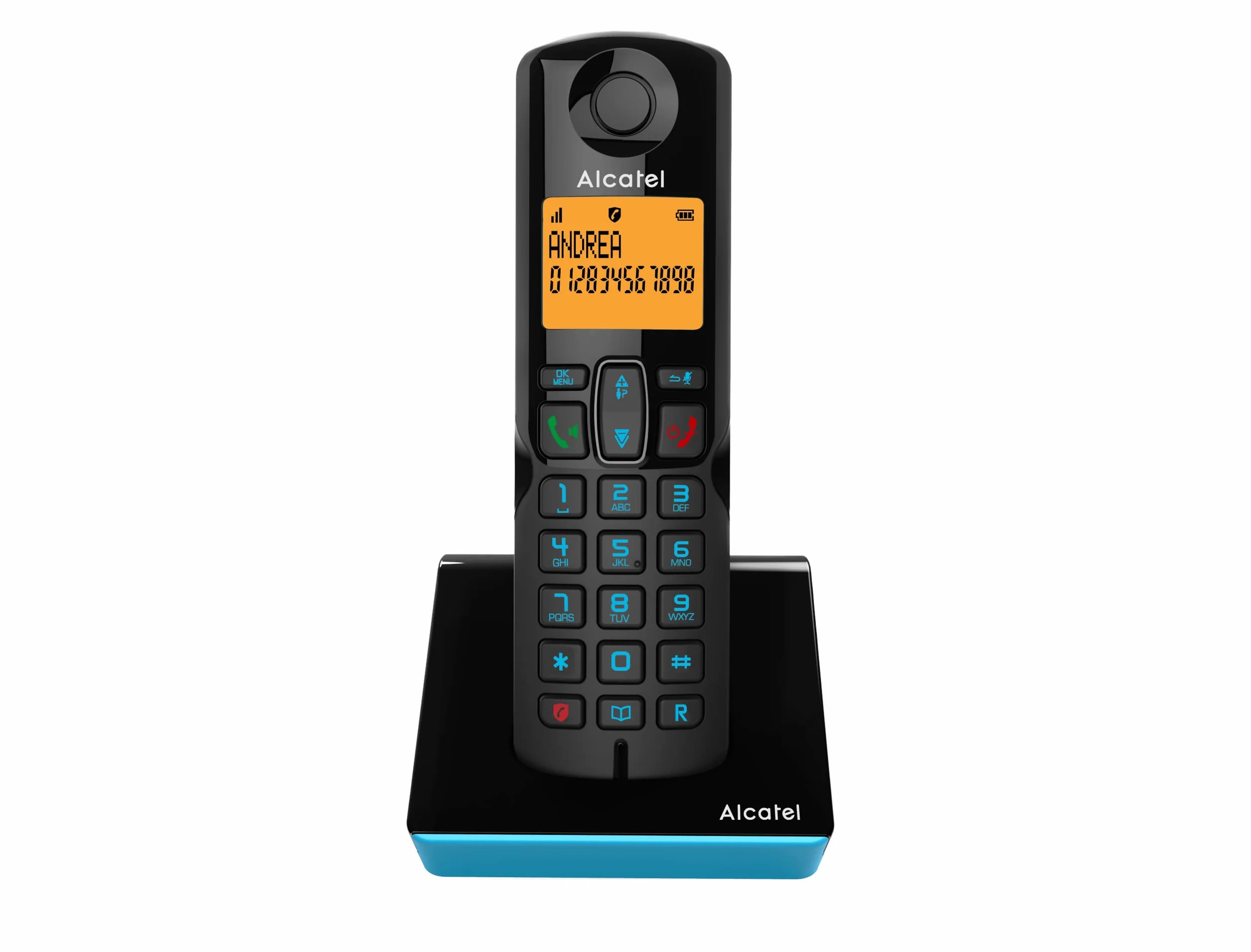 Alcatel S280 duo bleu, Telephone sans fil duo, mains libres, Repertoire 50 noms et numeros fonction blocage des appels indésirables,