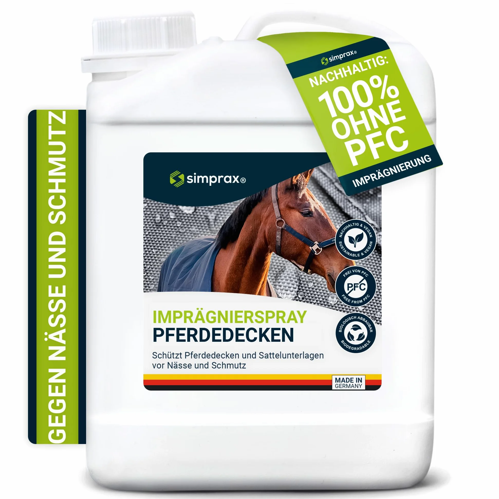 Spray Imperméabilisant Couverture Cheval & Tapis de Selle 2,5L Hydrofuge Oeko-TEX V-Label