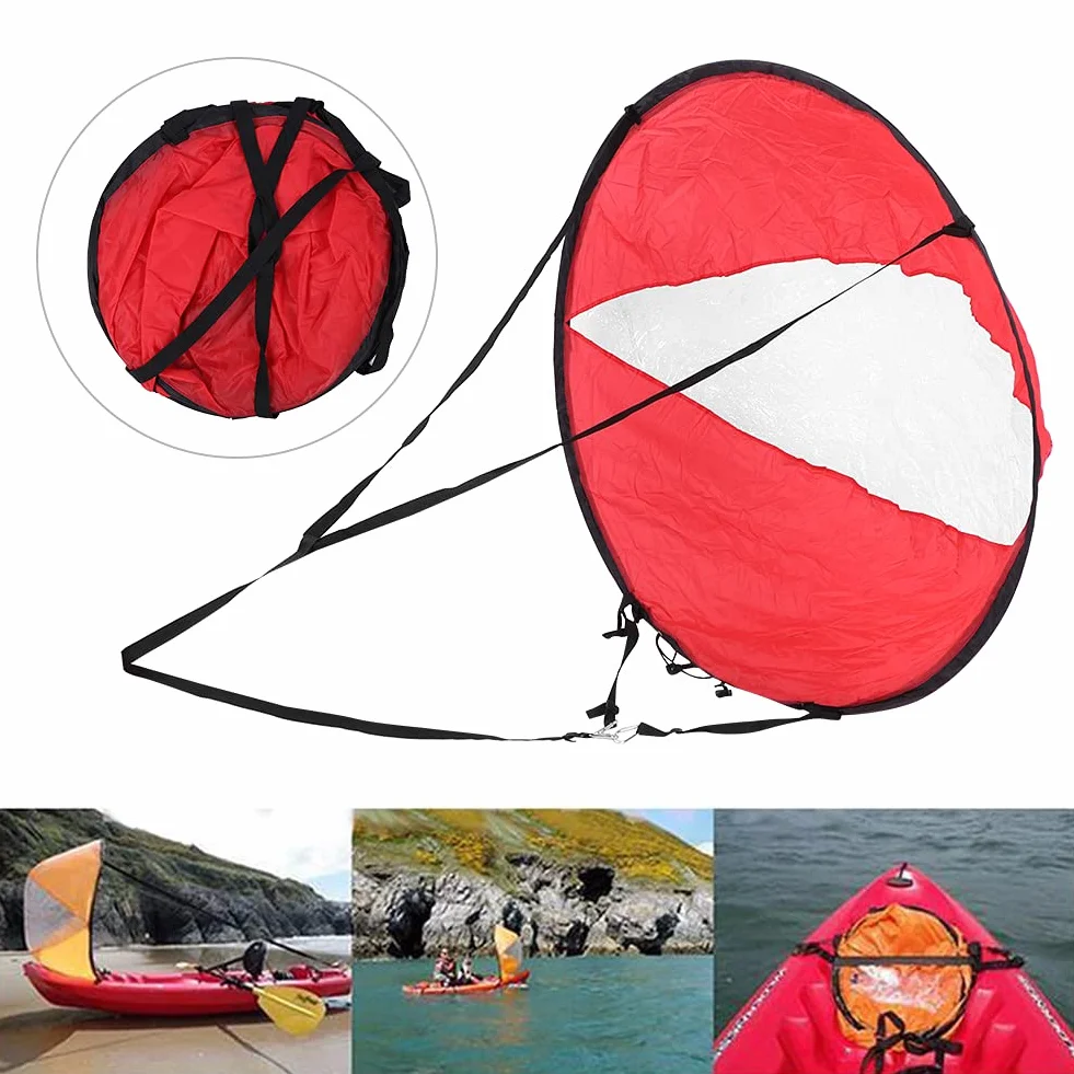 Brrnoo Voile de Vent pour Kayak et Canoë Voile Compacte en Polyester Léger