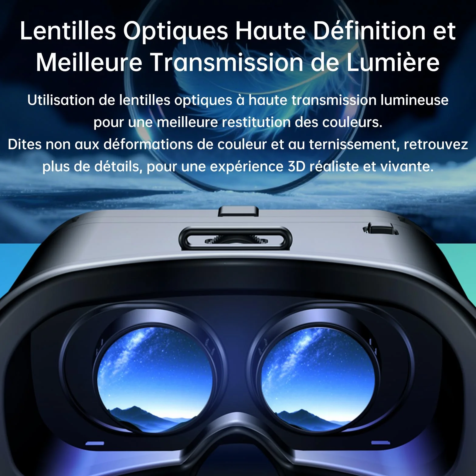 Casque Réalité Virtuelle VR Smartphone avec Manette - Lunettes 3D Ajustables Myopie 0-700° Anti-Lumière Bleue Compatible Android iOS 5-7"