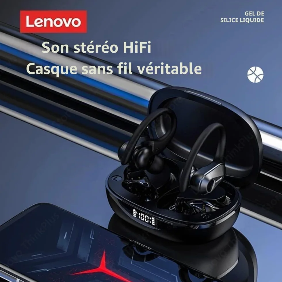 Lenovo LivePods LP75 Oreillettes Bluetooth 5.3 Sport Gym/Running Crochet d'oreille