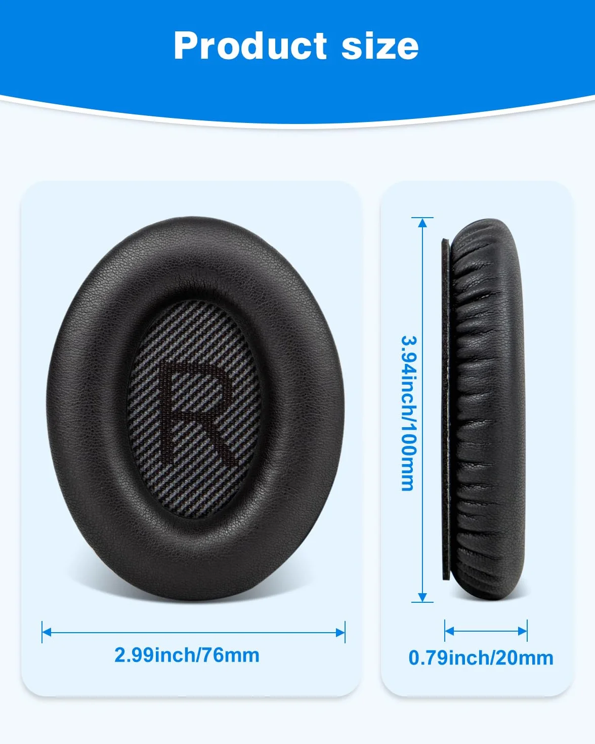 Coussinets pour Bose QuietComfort QC35 QC35 II - Oreillettes de Remplacement Noir