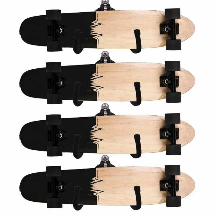 Étagère murale de rangement pour skateboard 4 planches support mural