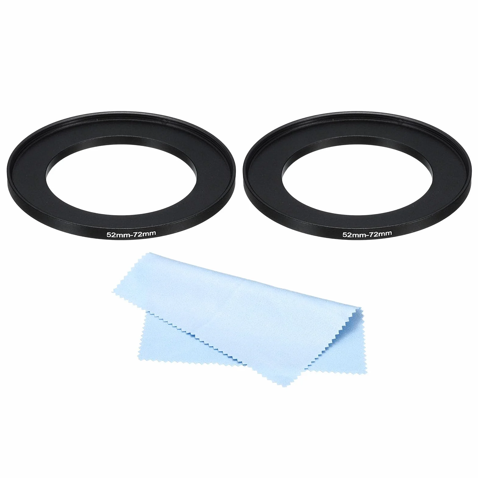 PATIKIL Bague d'adaptation en métal 52-72mm Lot de 2 pour Filtre d'objectif d'appareil Photo Aluminium Noir