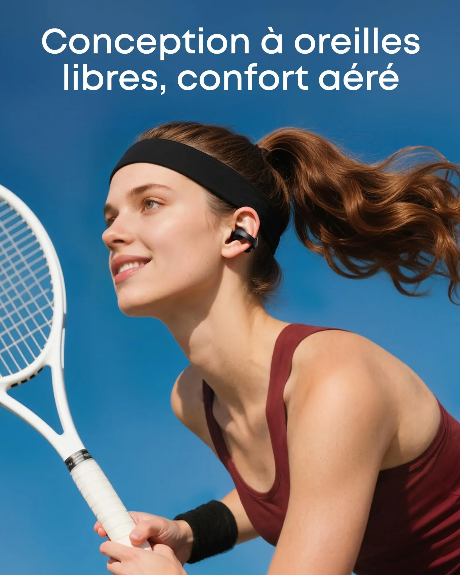 Soundcore C50i par Anker, écouteurs à Oreilles Libres, Clips, Confort Ultime, FlexiClip, transducteurs 12 mm, Basses puissantes, appels IA Nets, 28 h d’autonomie, Hi-Res, IP55, Bluetooth 6.0 (Noir)
