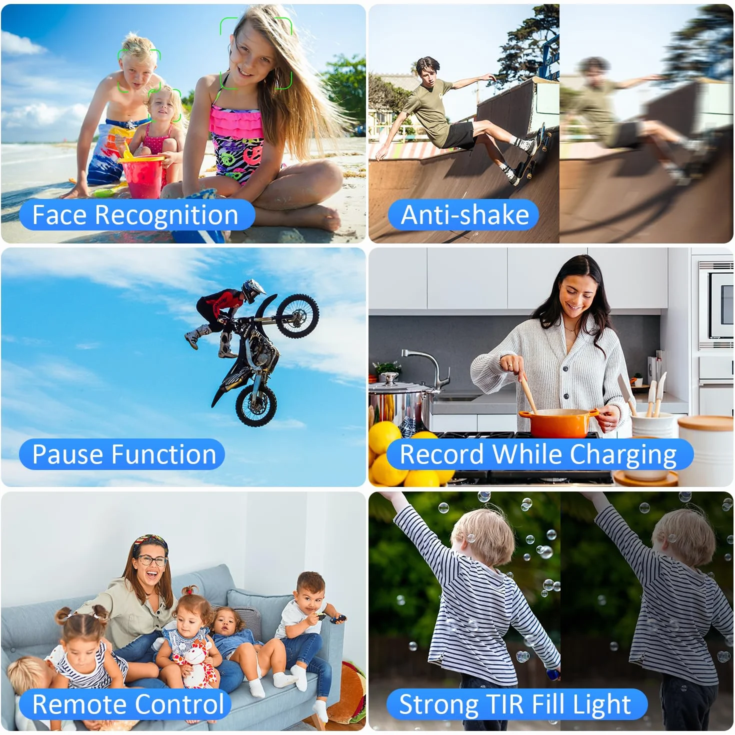 Caméra vidéo 4K 48MP Photo/enregistreur vidéo 4K 60FPS, caméscope numérique pour Youtube Vlogging avec Microphone sans Fil/Carte SD/2 Piles/télécommande