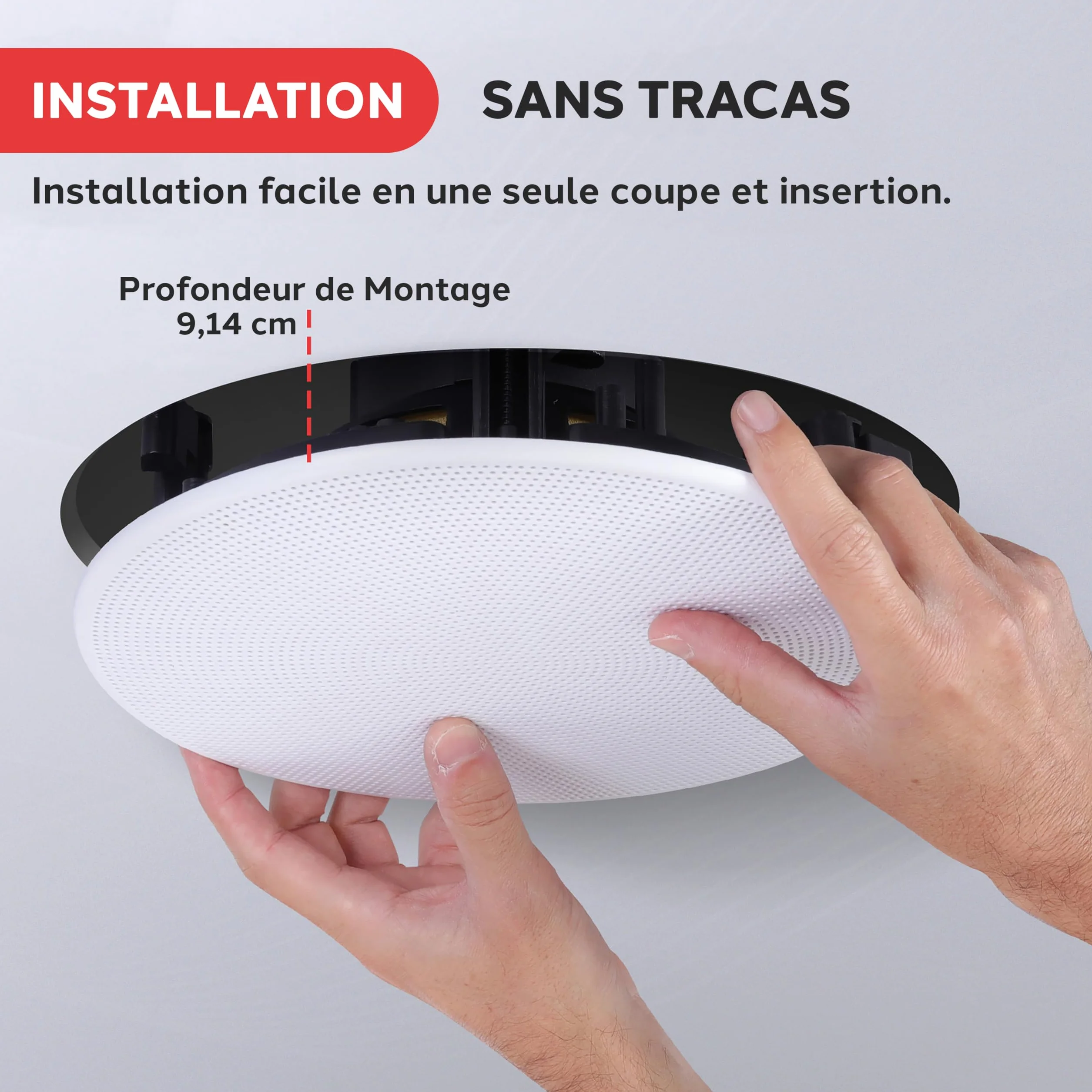 Pyle Enceinte Plafond Murale 20,3 cm Paire Stéréo 2 Voies Gamme Complète Encastrable