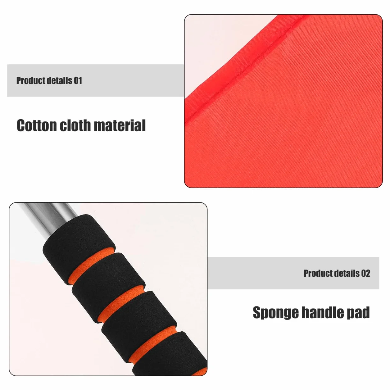 VANZACK Lot de 4 Drapeaux d'arbitre avec tige en acier inoxydable Rouge Haute visibilité
