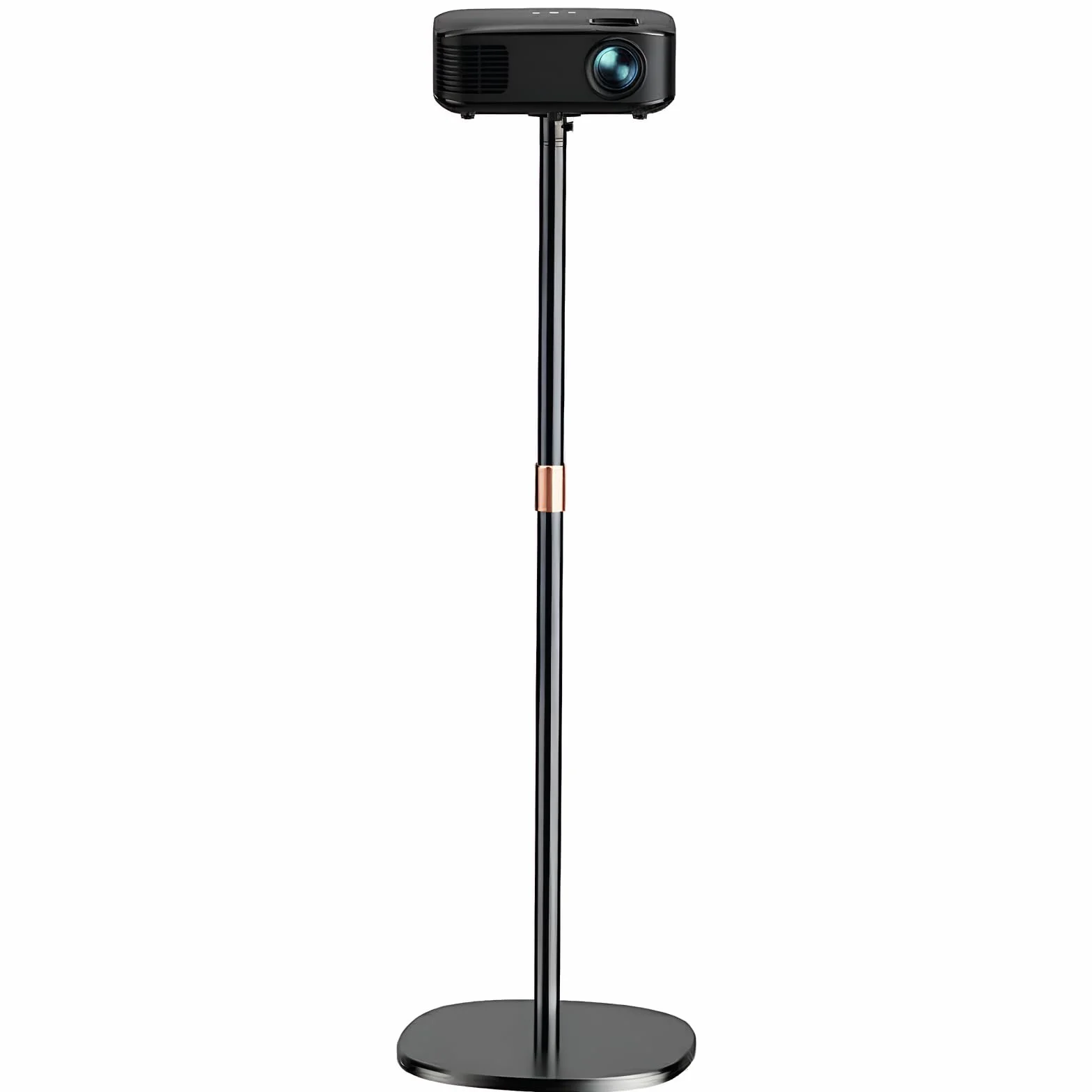 Support Vidéoprojecteur Rotatif 360° Hauteur Réglable 128-164 cm Base Robuste Home Cinéma