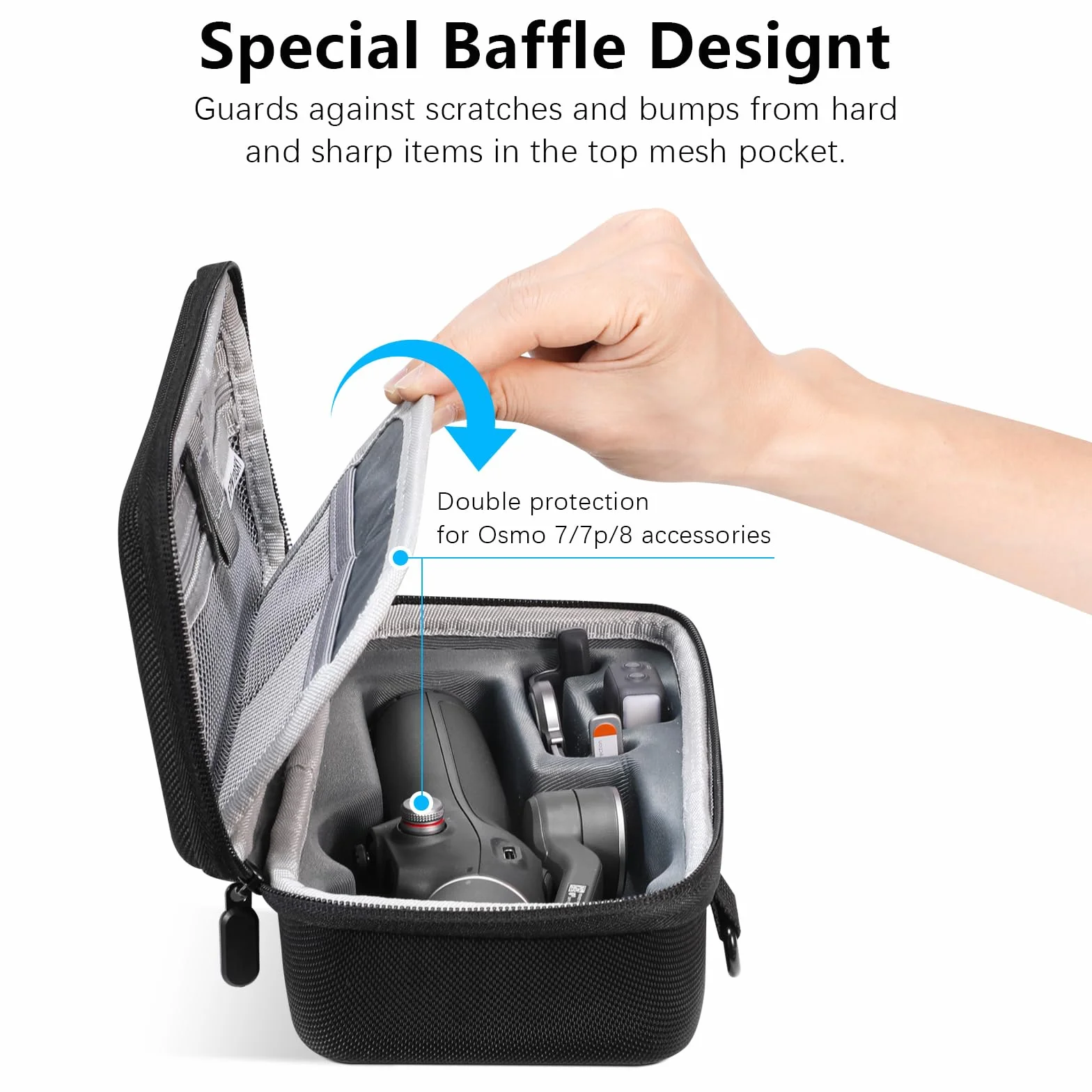 FPVtosky Étui de Rangement Portable en Nylon pour DJI OSMO Mobile 8/7/7P, Noir