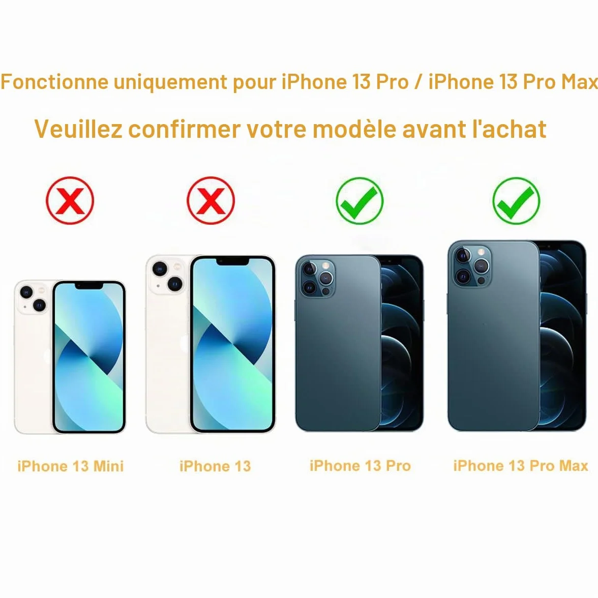 Lentille de rechange d'origine pour caméra arrière iPhone 13 Pro et iPhone 13 Pro Max avec adhésif pré-installé et kit d'outils de réparation