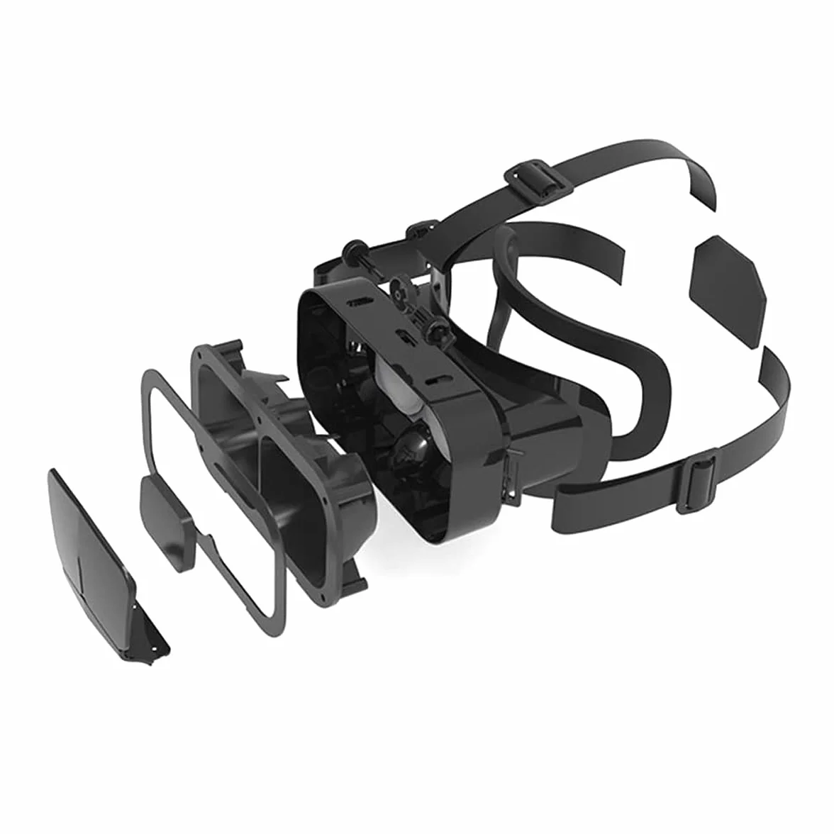Lunettes VR 3D avec écouteurs 360°, grand écran, lumière bleue, distance pupillaire réglable
