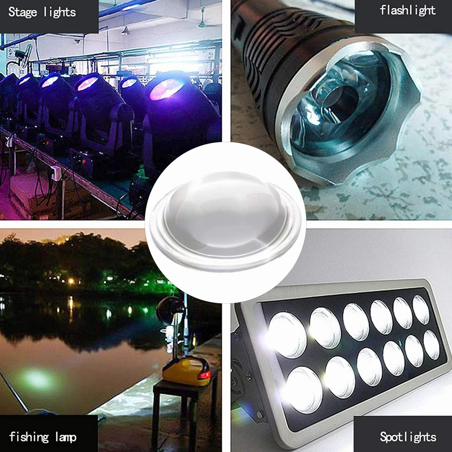 Lentille Optique LED Condenseur 44/19mm Verre Convexe Objectif pour Projecteurs, Lampes Voiture, Lampes Poche et Projection