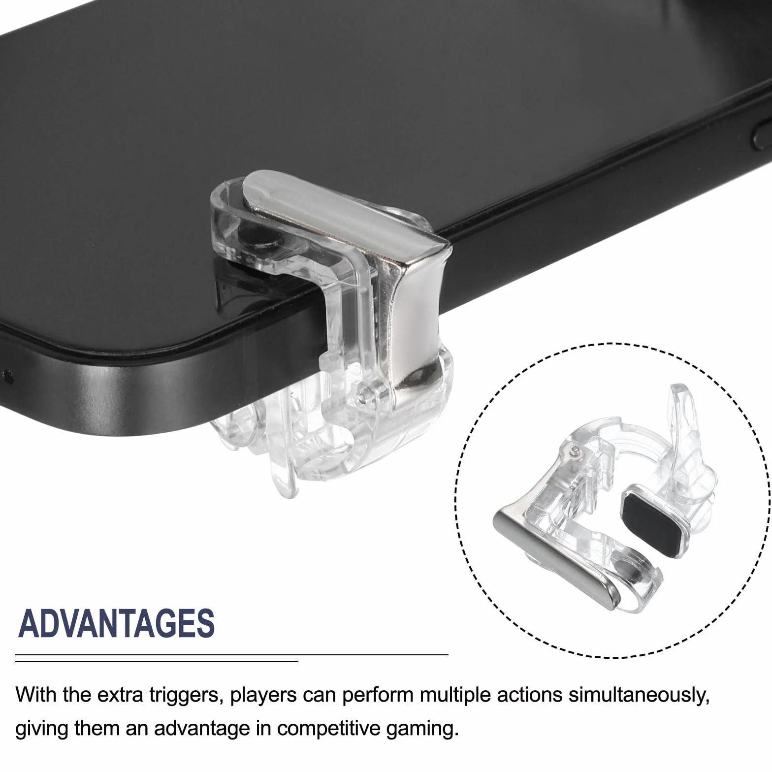 QUARKZMAN Gaming Déclencheur Mobile Jeu Contrôleur 1 Paire Viser & Tirer Clés Universel Clair pour 4,7-6,5 Pouce Portable Téléphone