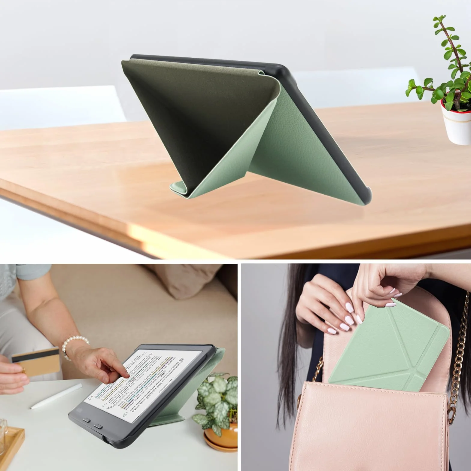 DMLuna Étui pour Kobo Libra Colour 7" (Modèle N428 2024) - Coque légère en Cuir PU de qualité supérieure avec Support Auto Sleep/Wake, Agave Green